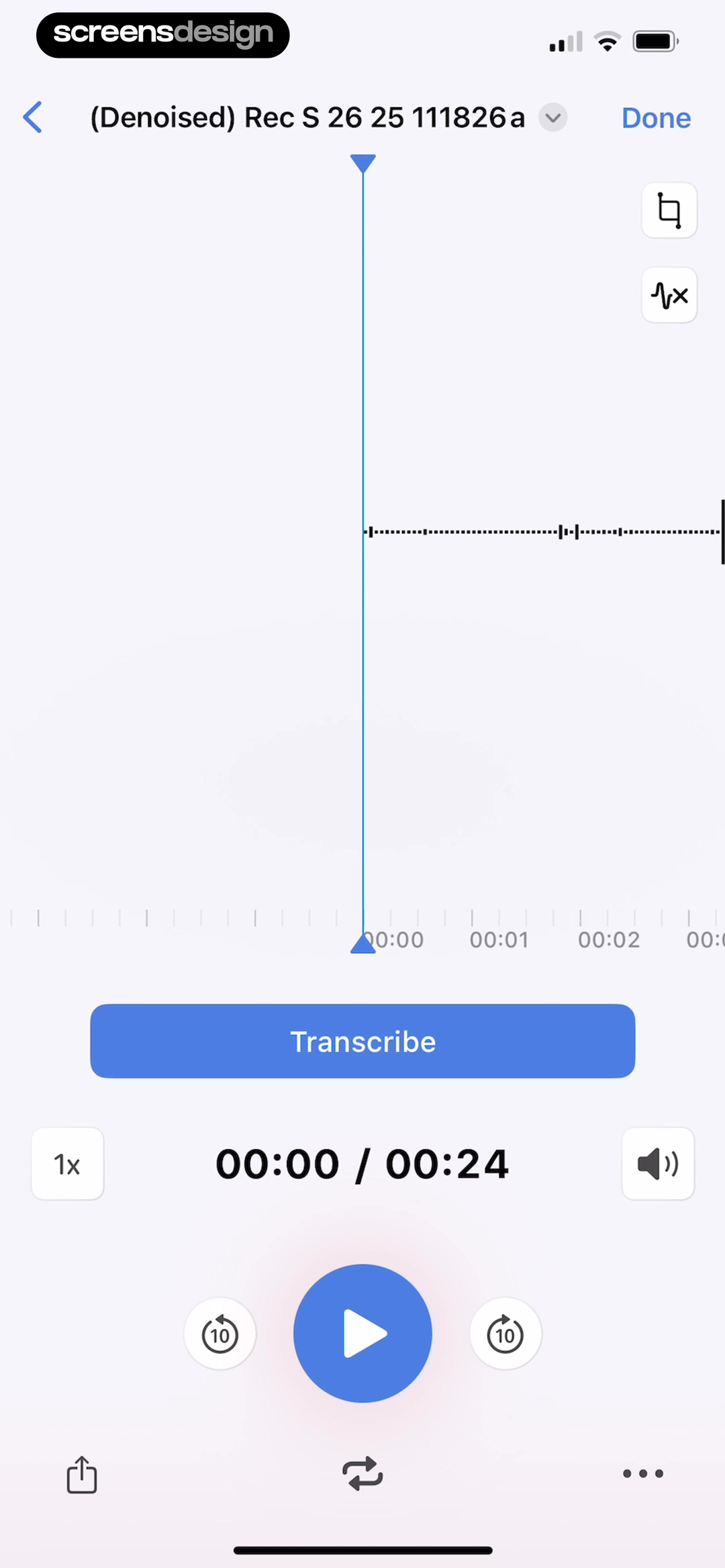 Voice Recorder audio memo editor with transcribe control