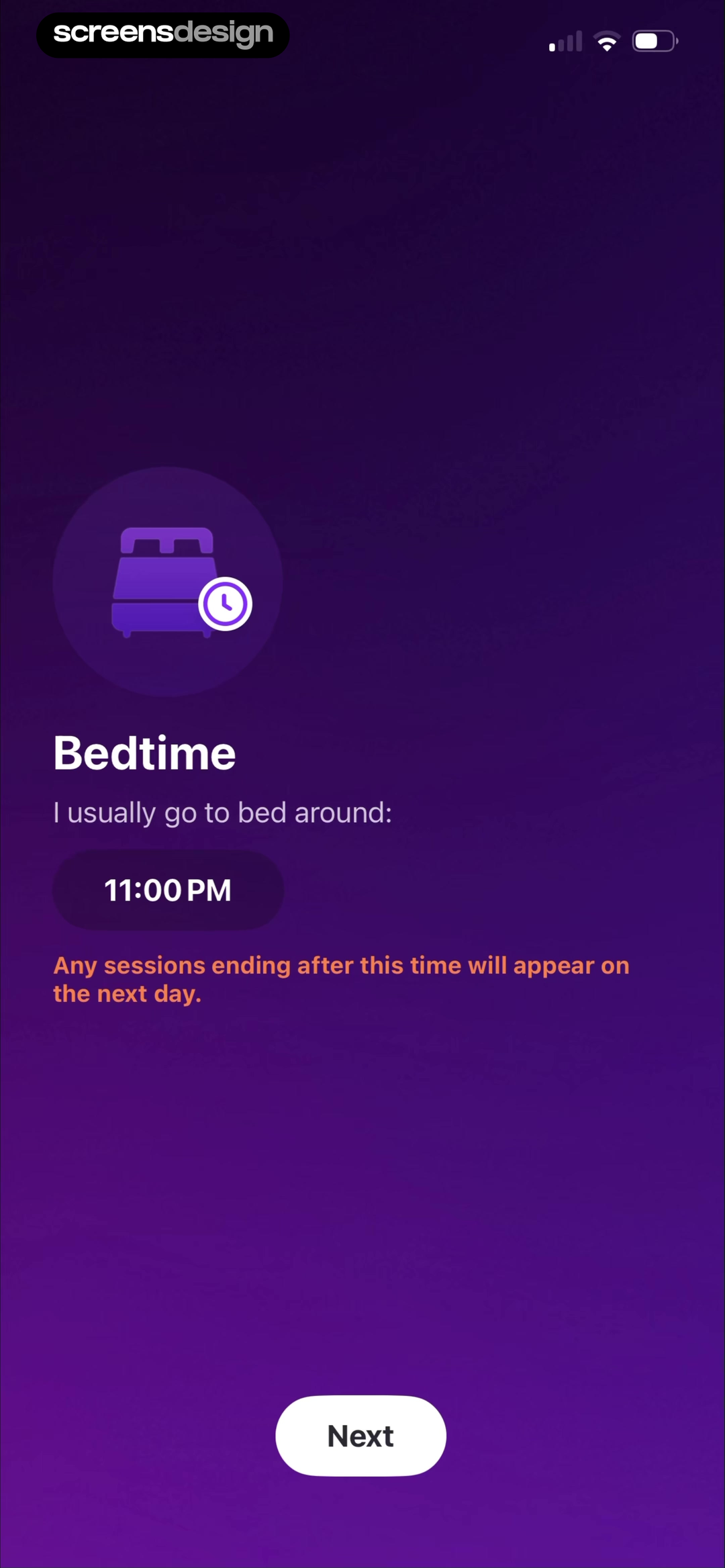 Pillow: Sleep Tracker screen showing typical bedtime has a concrete effect: sessions ending after it appear on the next day.