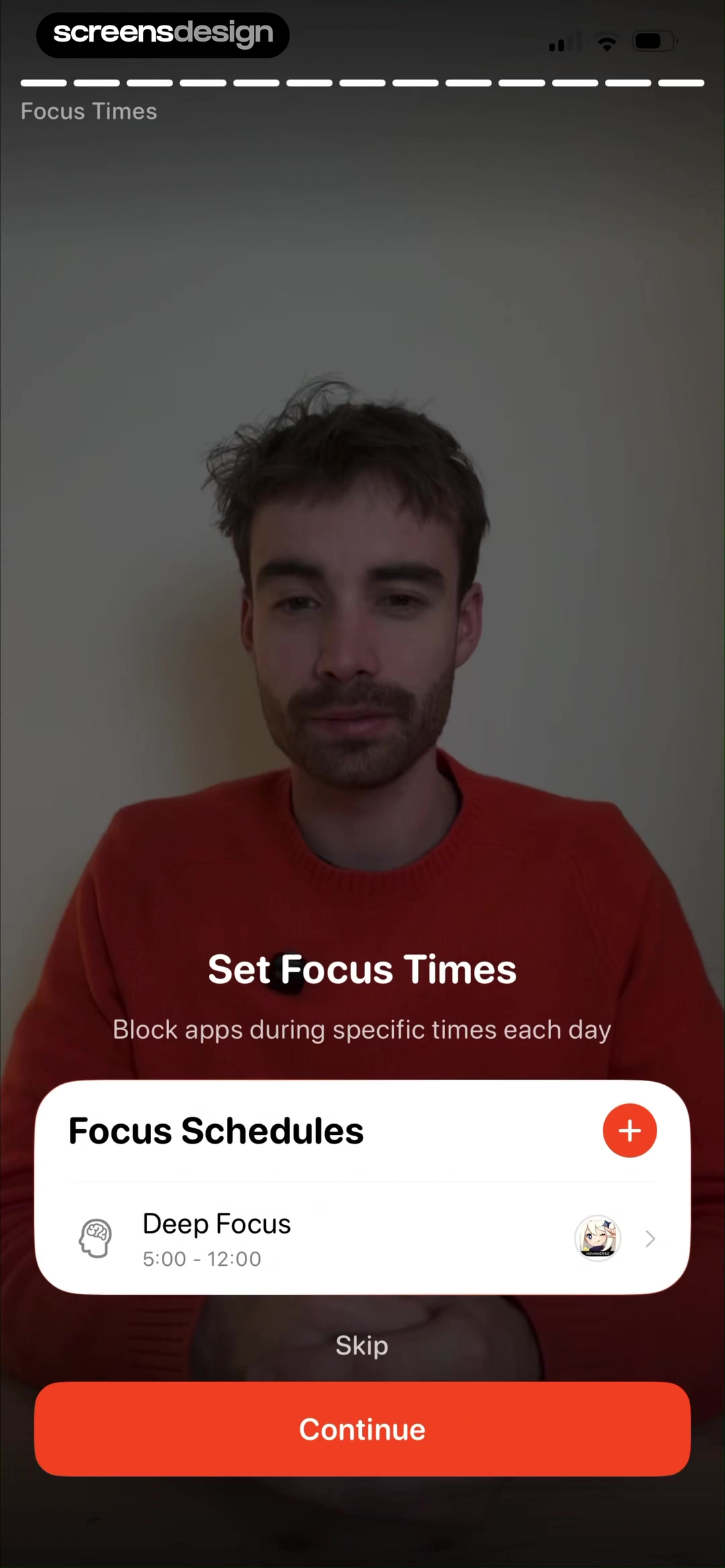 Useless saved Deep Focus schedule from five to twelve