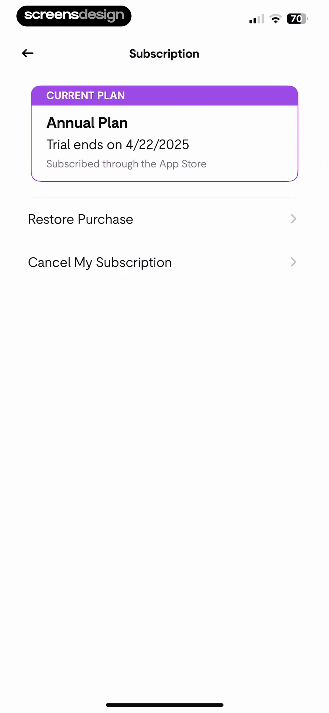 Hallow: Prayer & Meditation mobile app screen showing CURRENT PLAN and Annual Plan