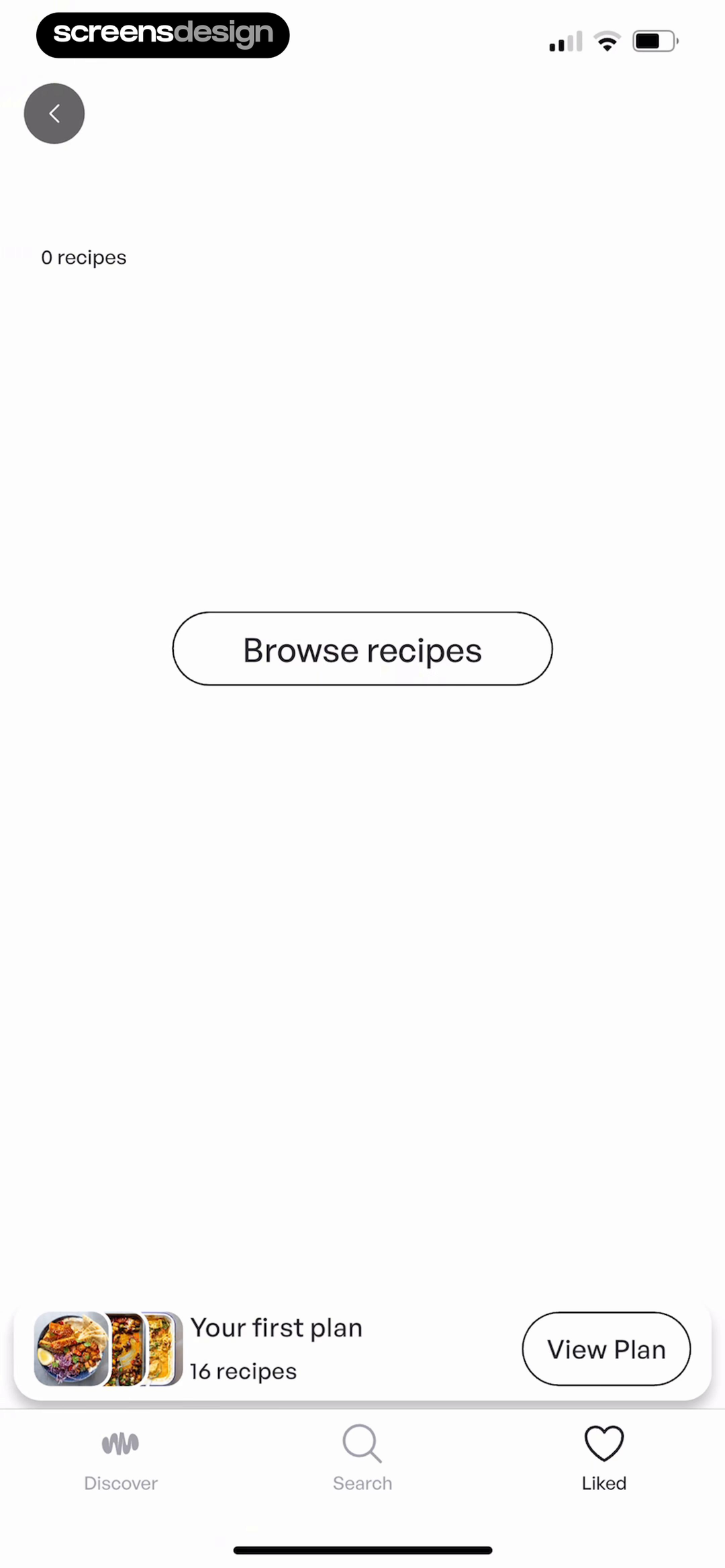 Mob empty recipe collection with a Browse recipes action