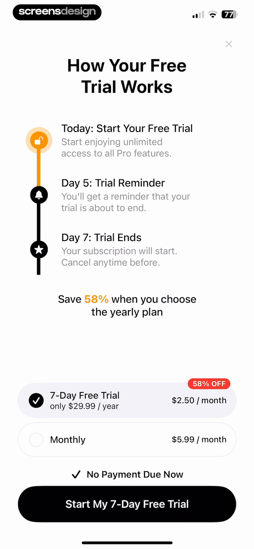 SunSafe free trial timeline with reminder and subscription start