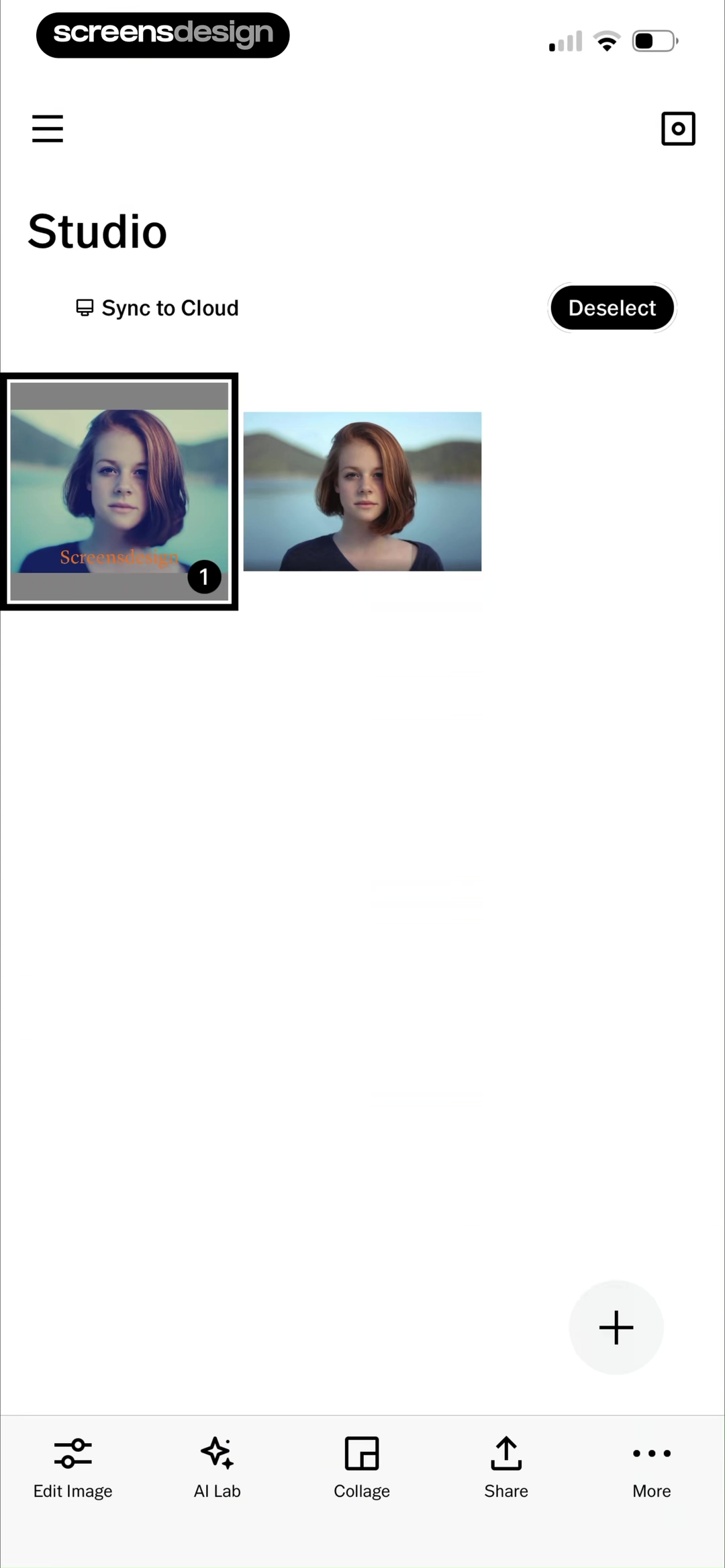 VSCO Studio with a selected image and editing action menu