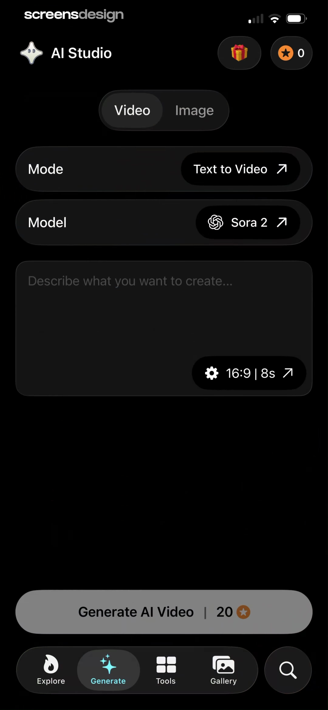AI Studio text to video editor with Sora 2 prompt format duration and credits