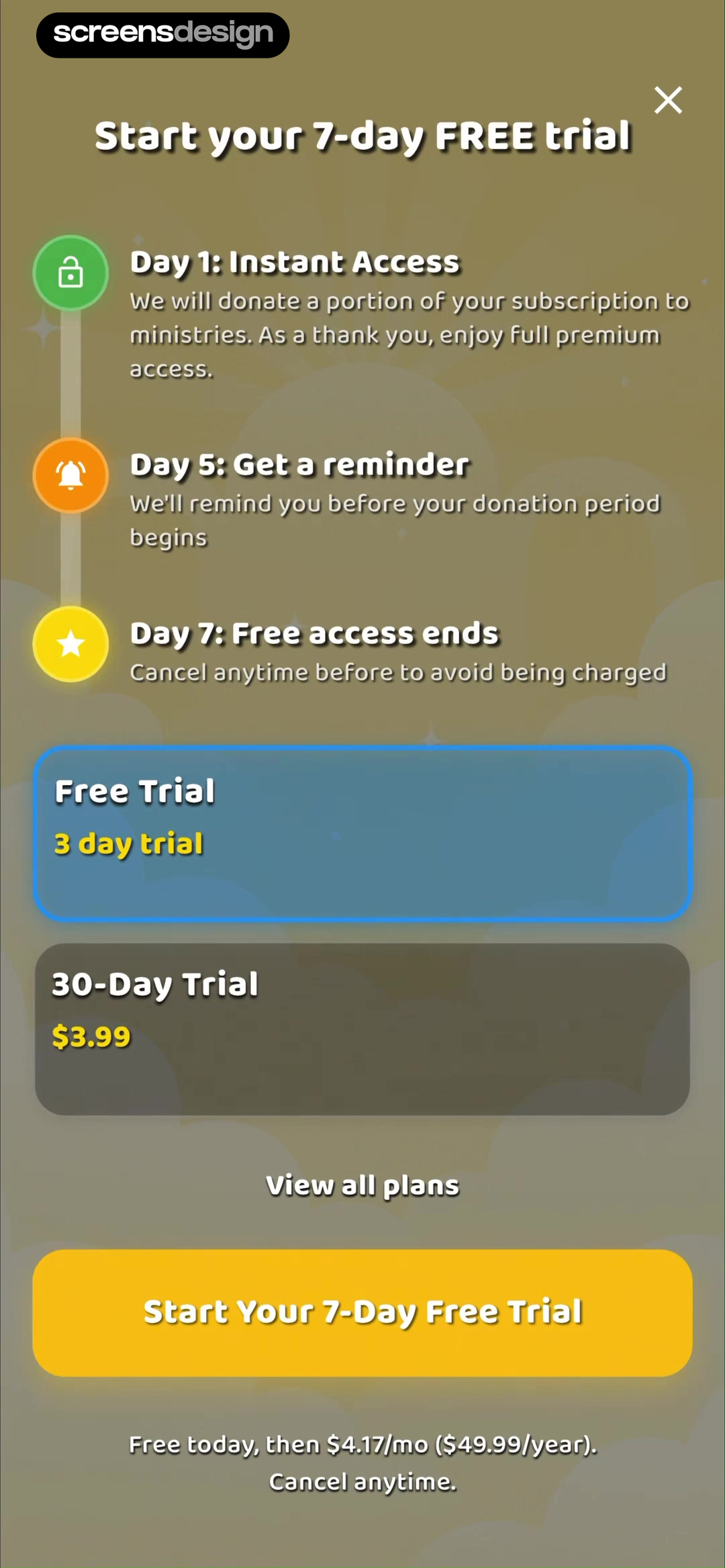 Ascend seven day free trial timeline and plan selection