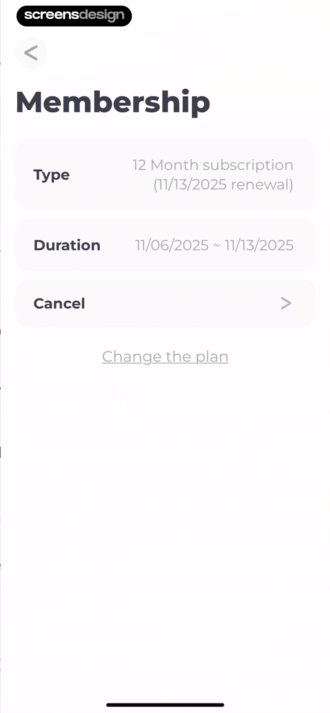 Routine Planner, Habit Tracker screen showing subscription type, renewal date, cancellation, and plan change remain equally reachable
