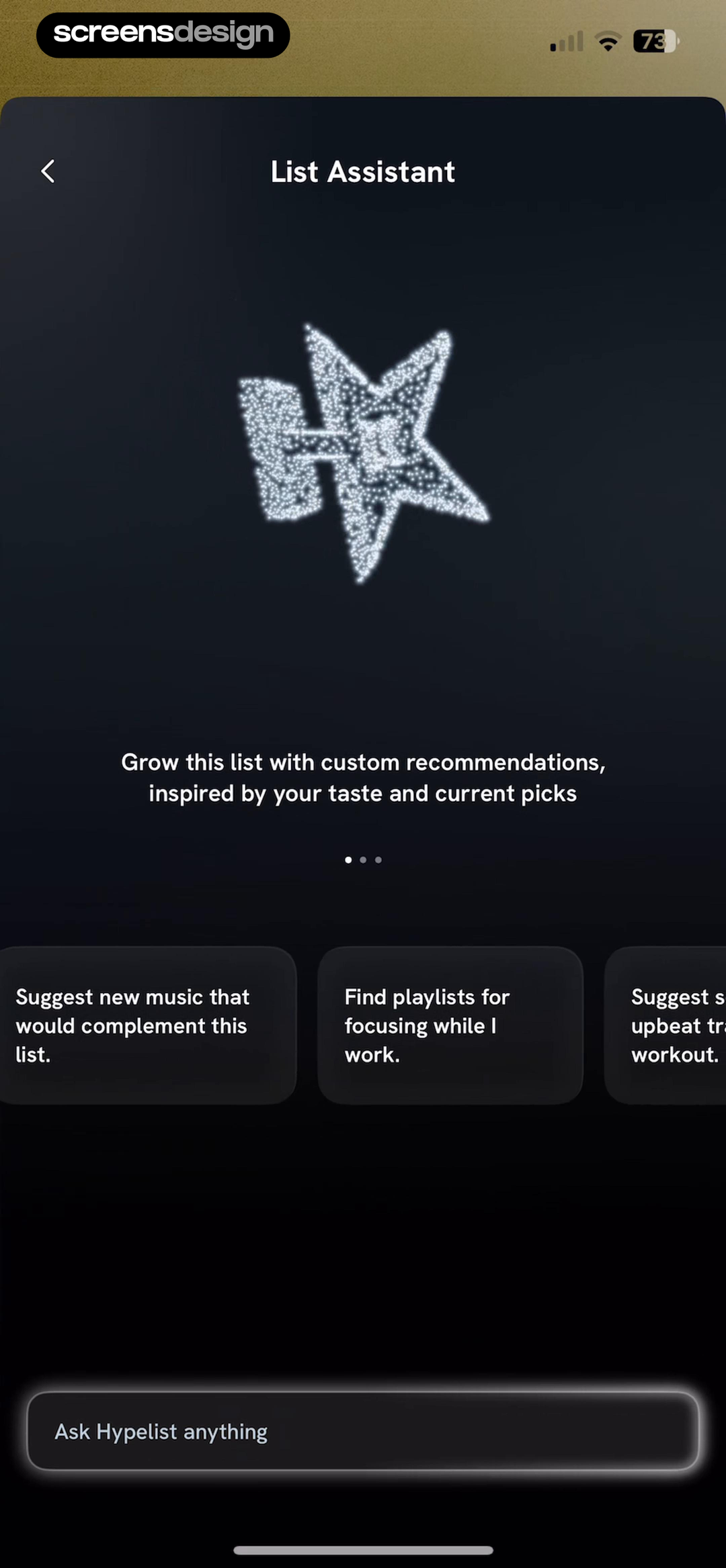 Hypelist list assistant with contextual music prompt starters