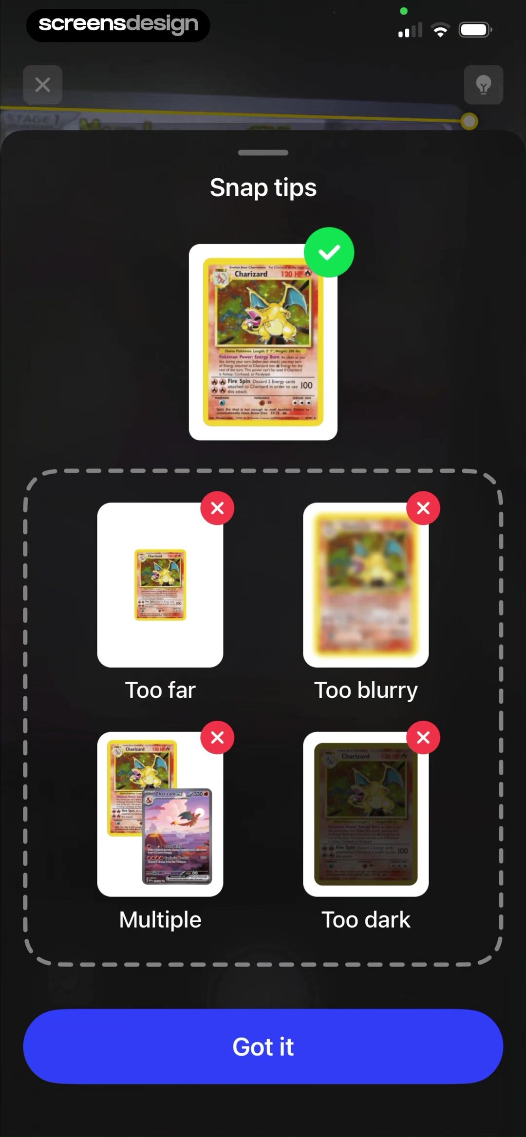 Foloy card scan tips for distance blur multiple cards and darkness
