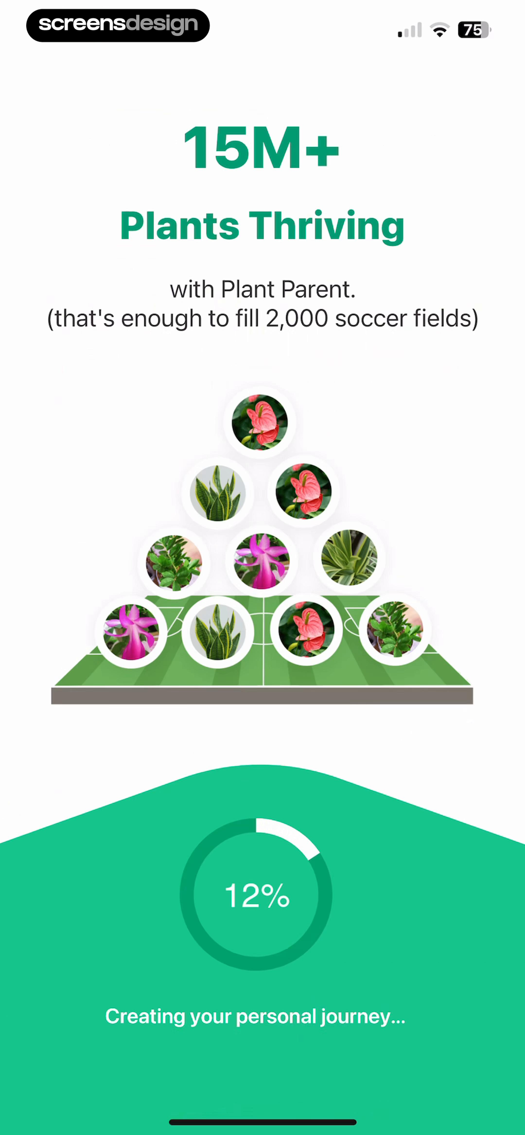 Plant Parent progress screen creating a personal journey