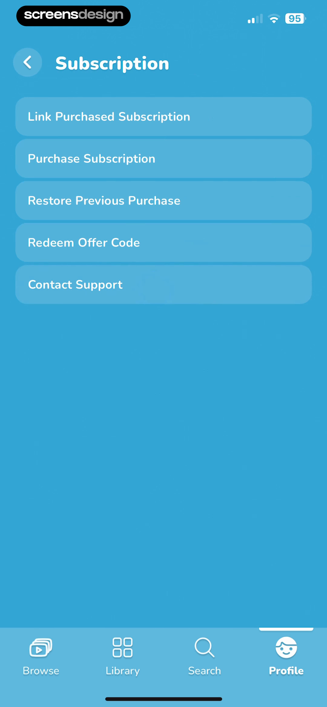 Hearty App: Everyday Bonding mobile app screen showing Link Purchased Subscription and Purchase Subscription