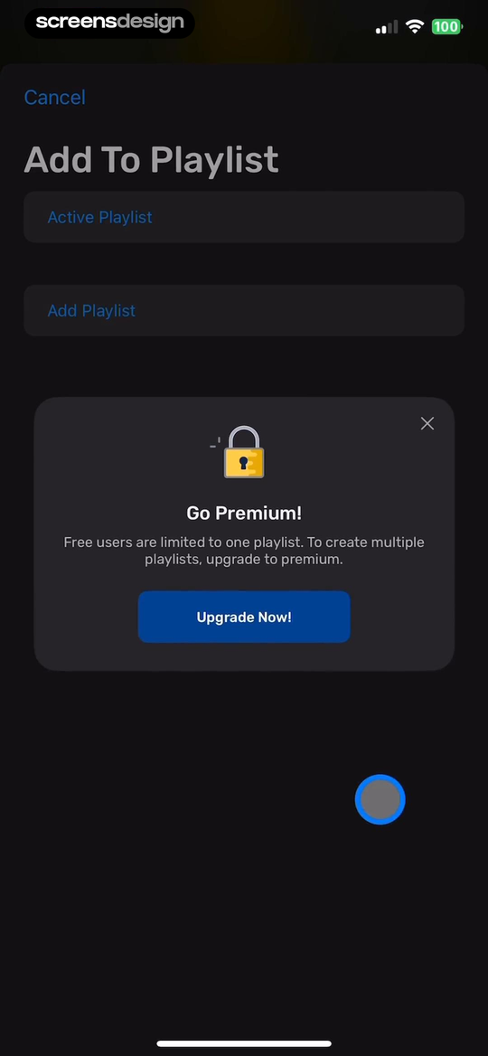 LingQ screen showing the one-playlist free limit is stated before the multiple-playlist Premium action