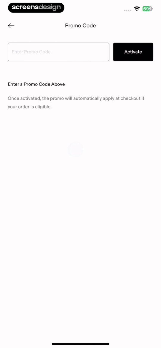 GOAT - Sneakers & Apparel screen showing the explanation says an activated code applies automatically at checkout only when the order is eligible.