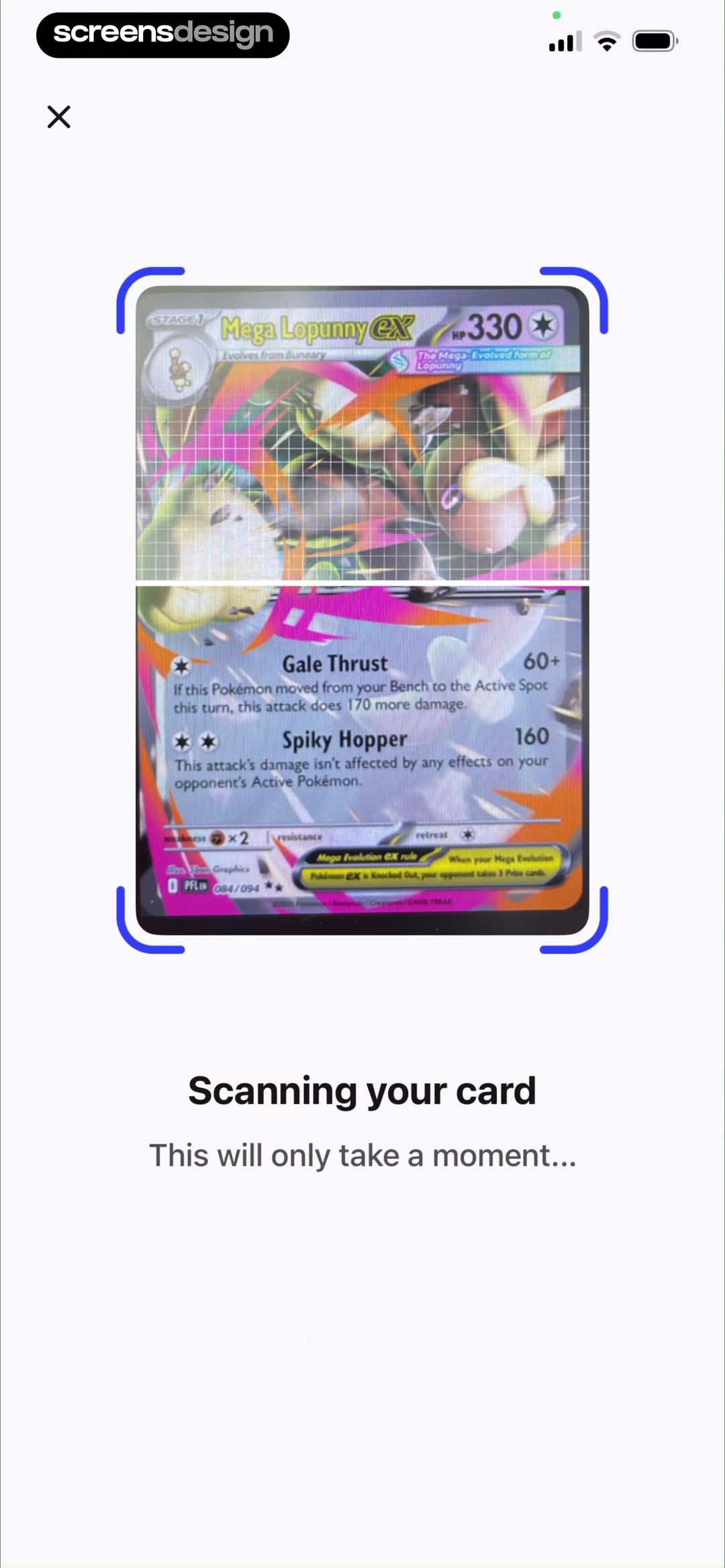 Foloy scanning your card processing screen