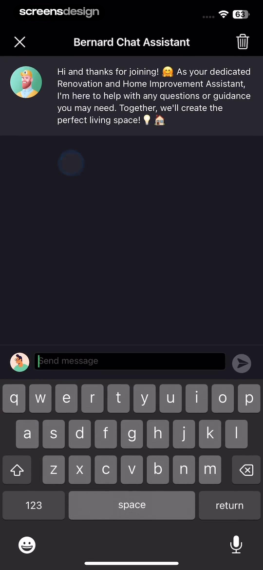 Planner 5D renovation chat assistant welcome message