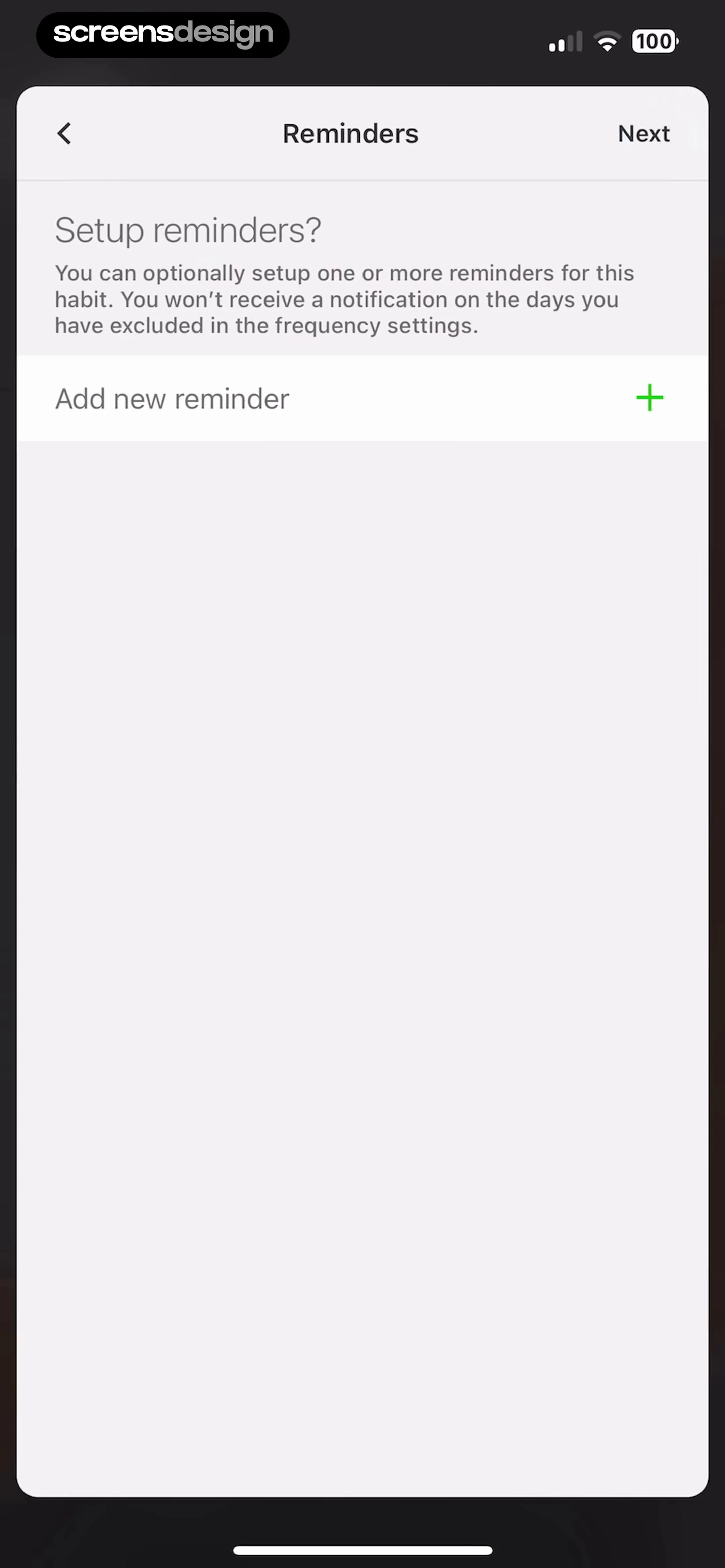 Today Habit tracker screen 7