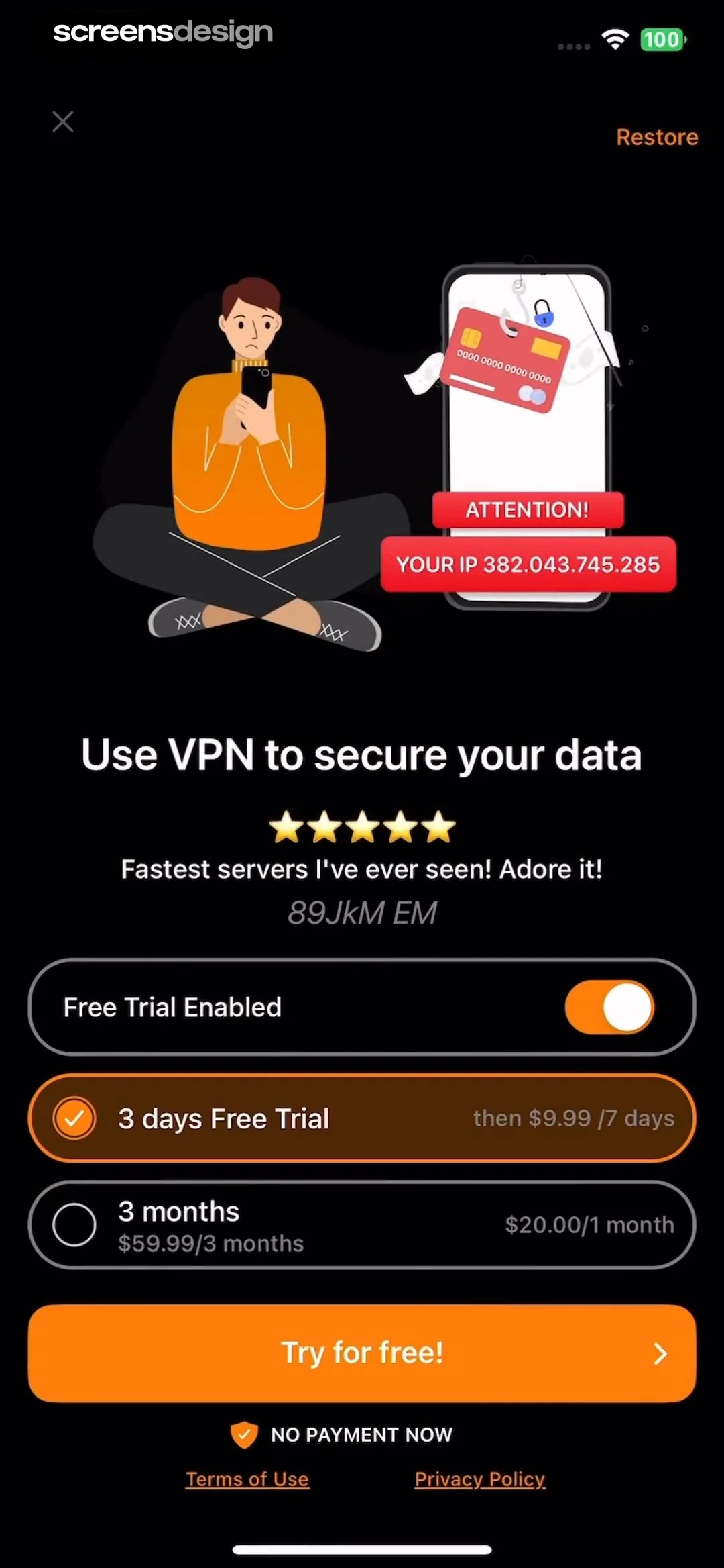 Safe VPN & AdBlock Master | ScreensDesign