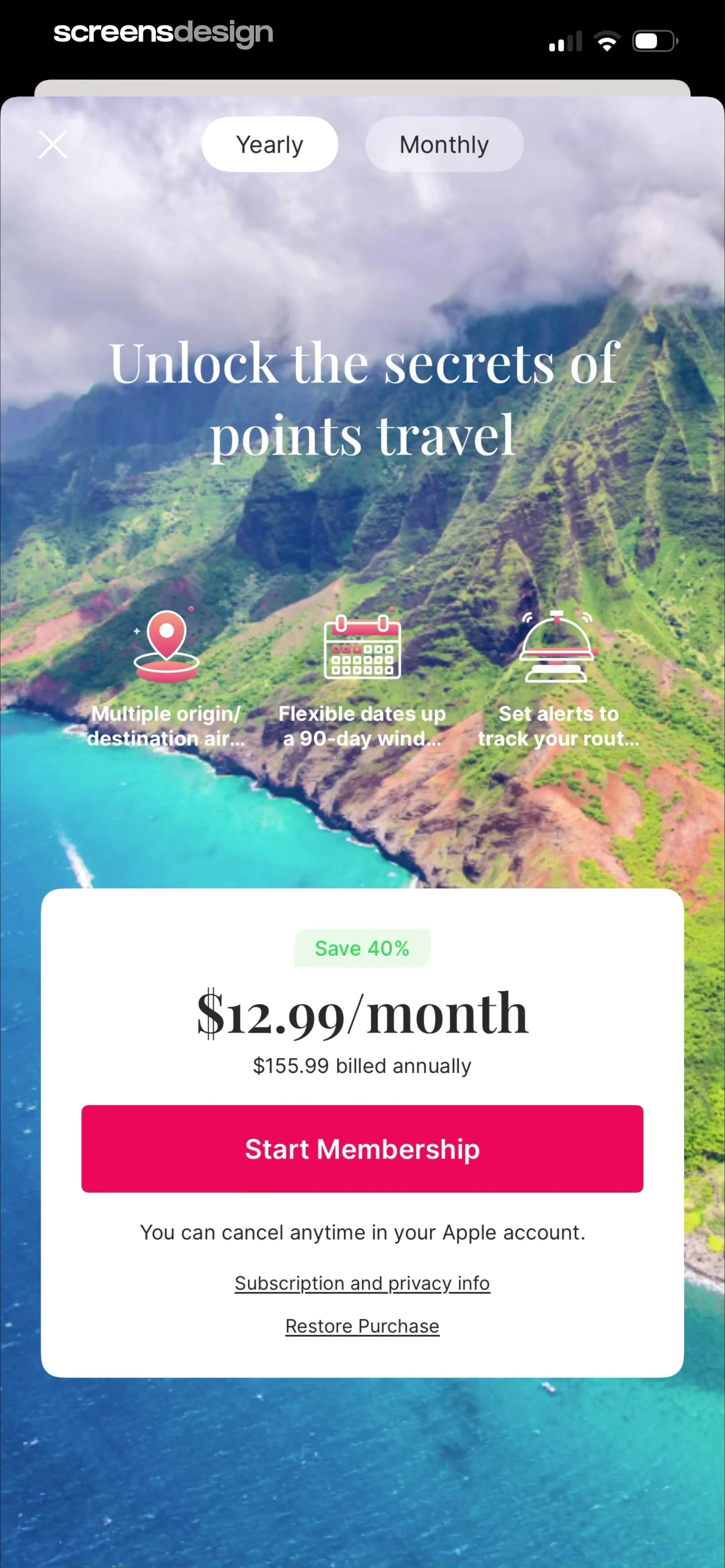 Roame - Award Travel screen 8