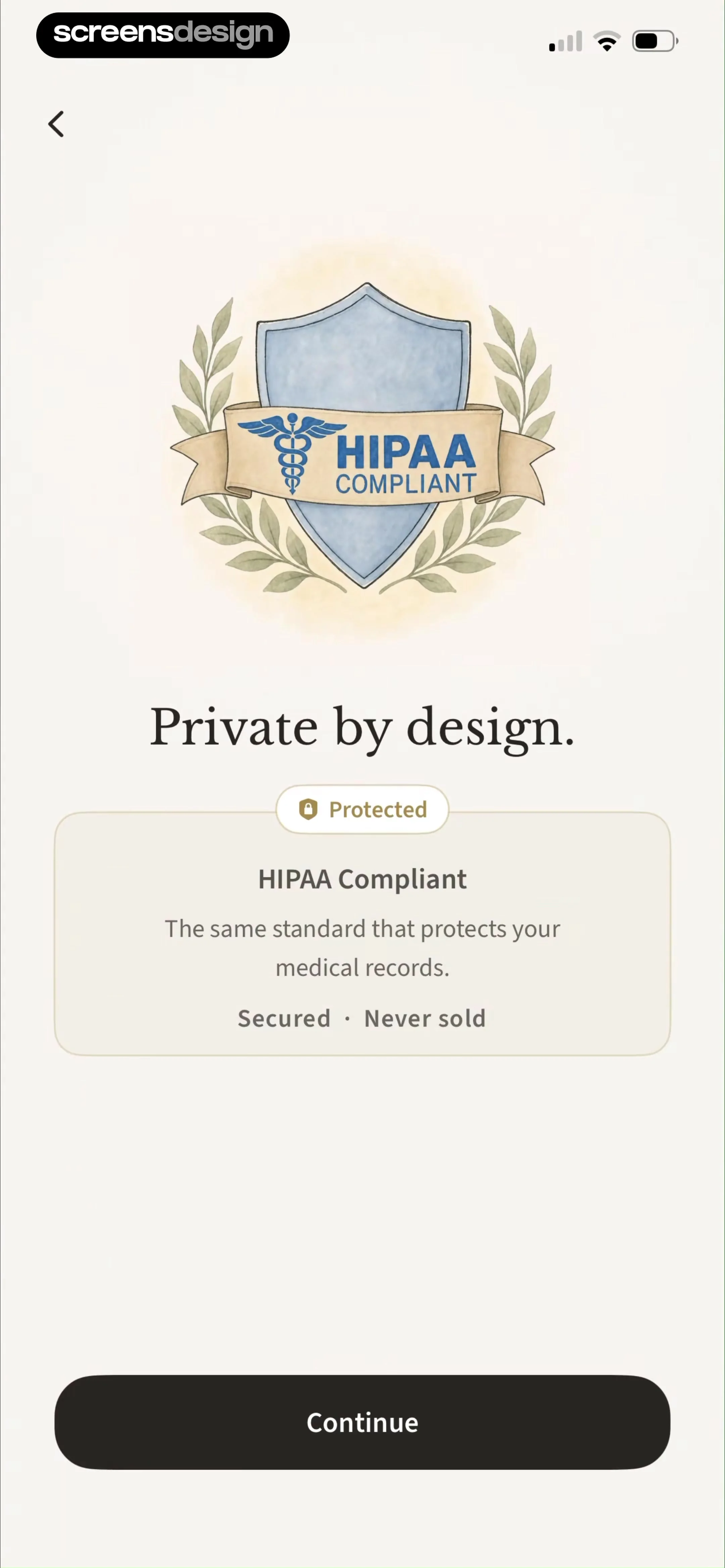 Sonia: AI for Mental Health screen 3