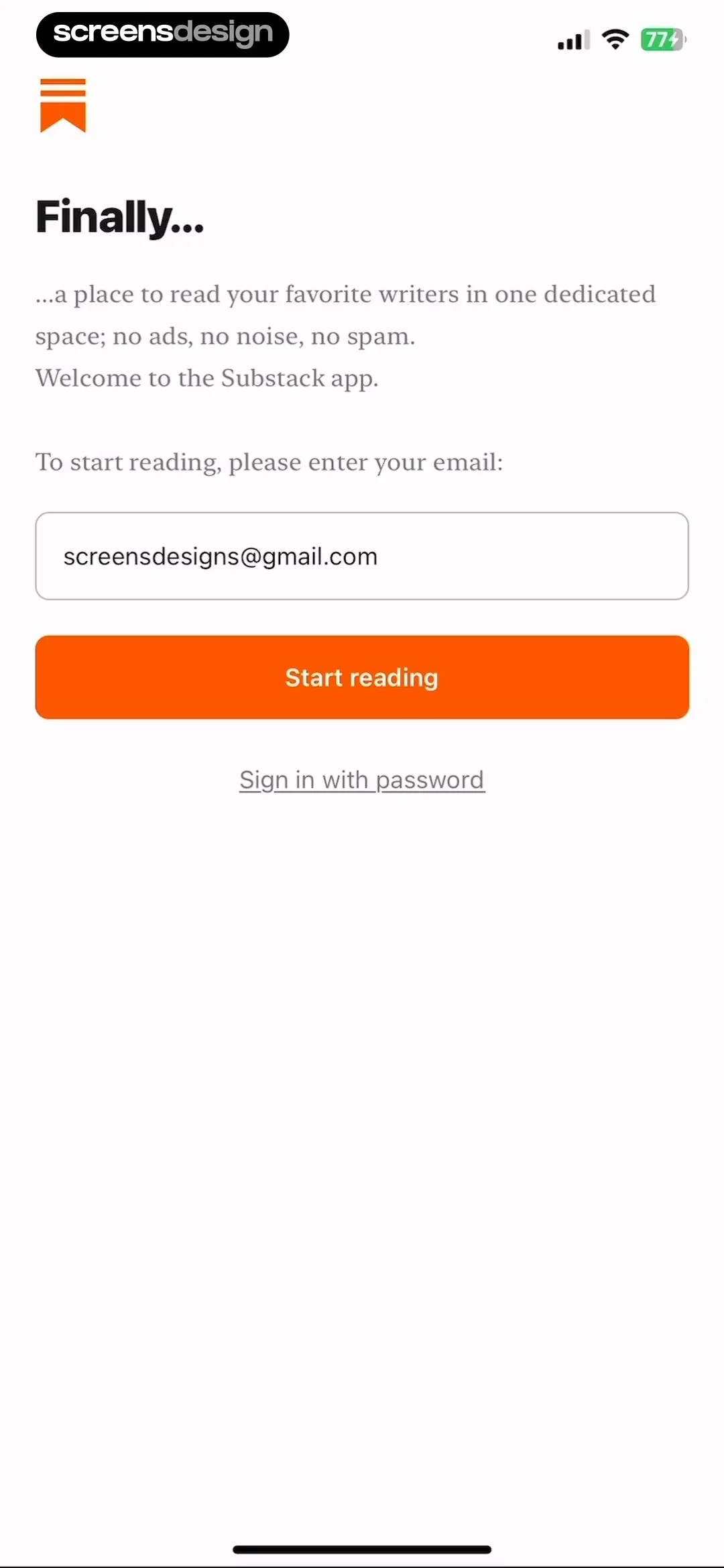 Substack screen 2