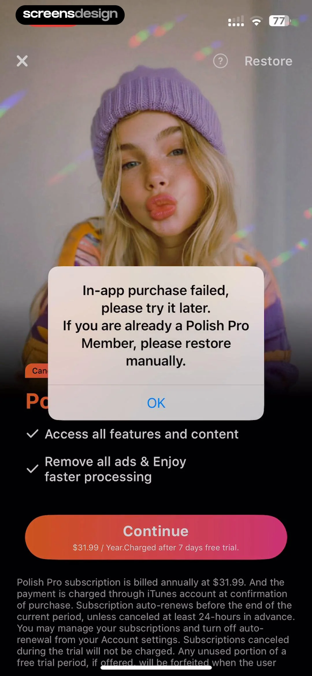 Polish - AI Photo Editor replay screen