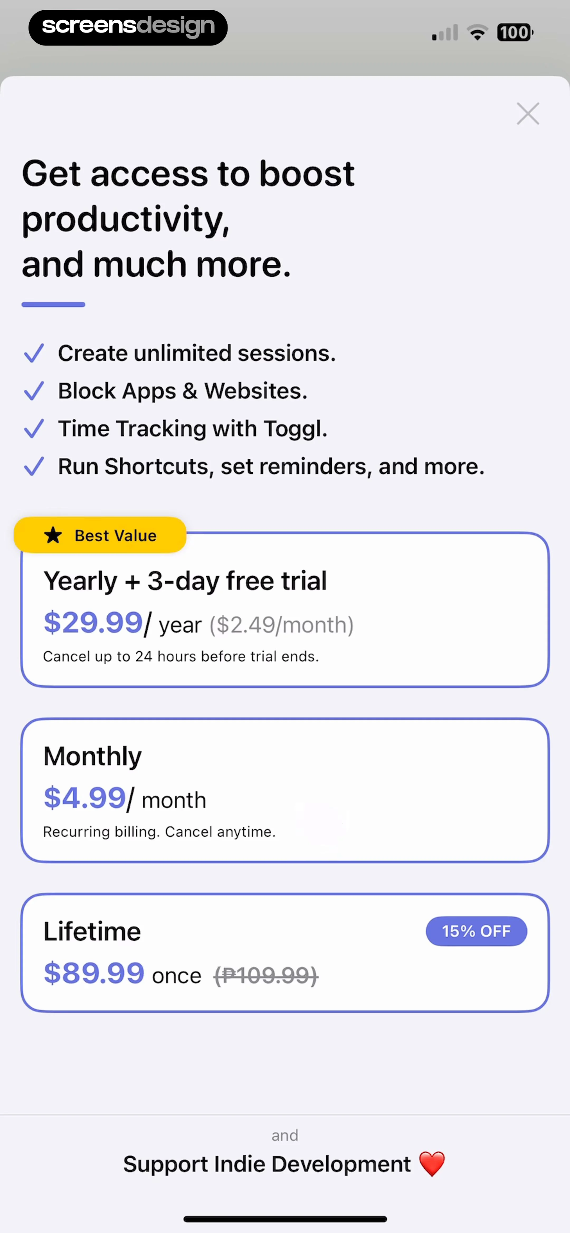 Focused Work - Pomodoro Timer screen 4