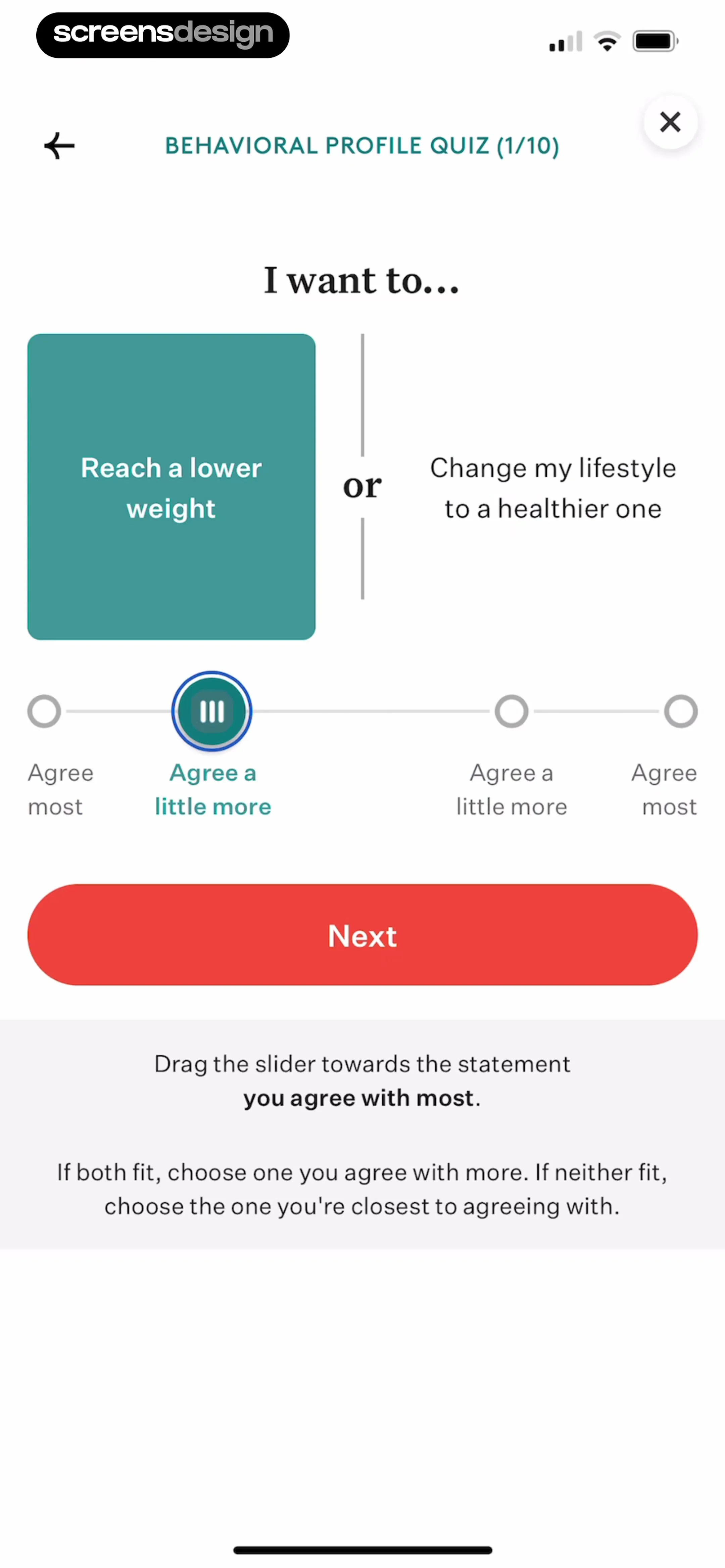 Noom — 動態目標預測時間線