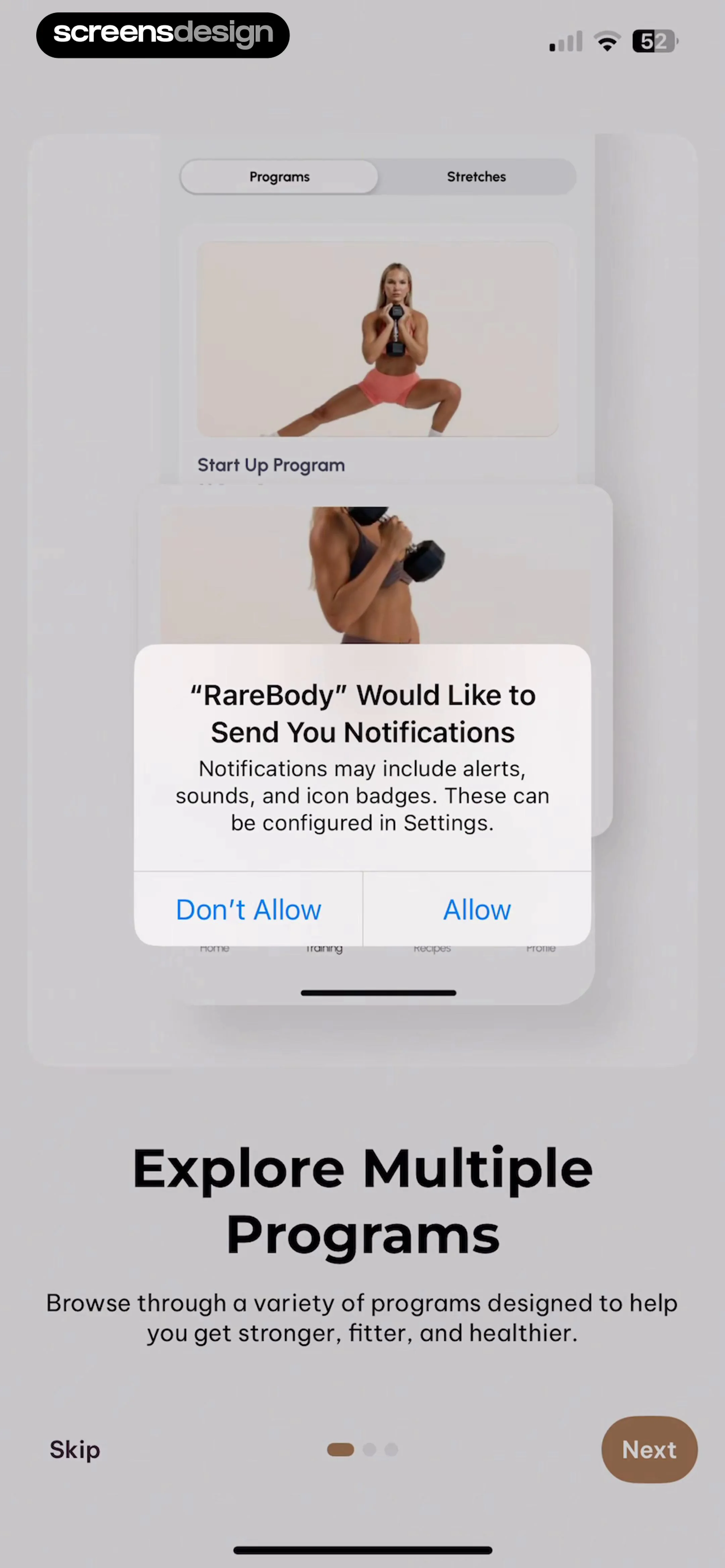 RareBody screen 1