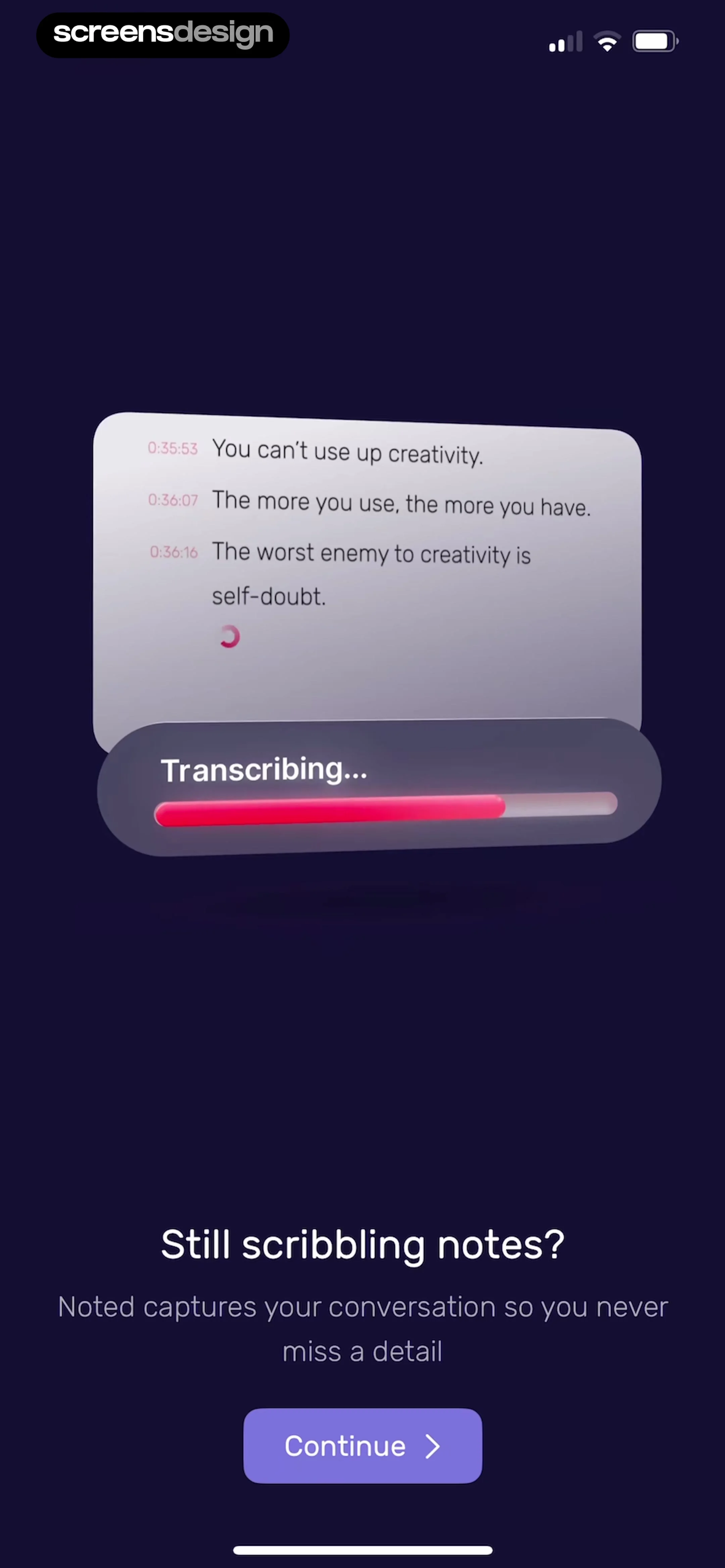 Noted: Record & AI Transcribe screen 3