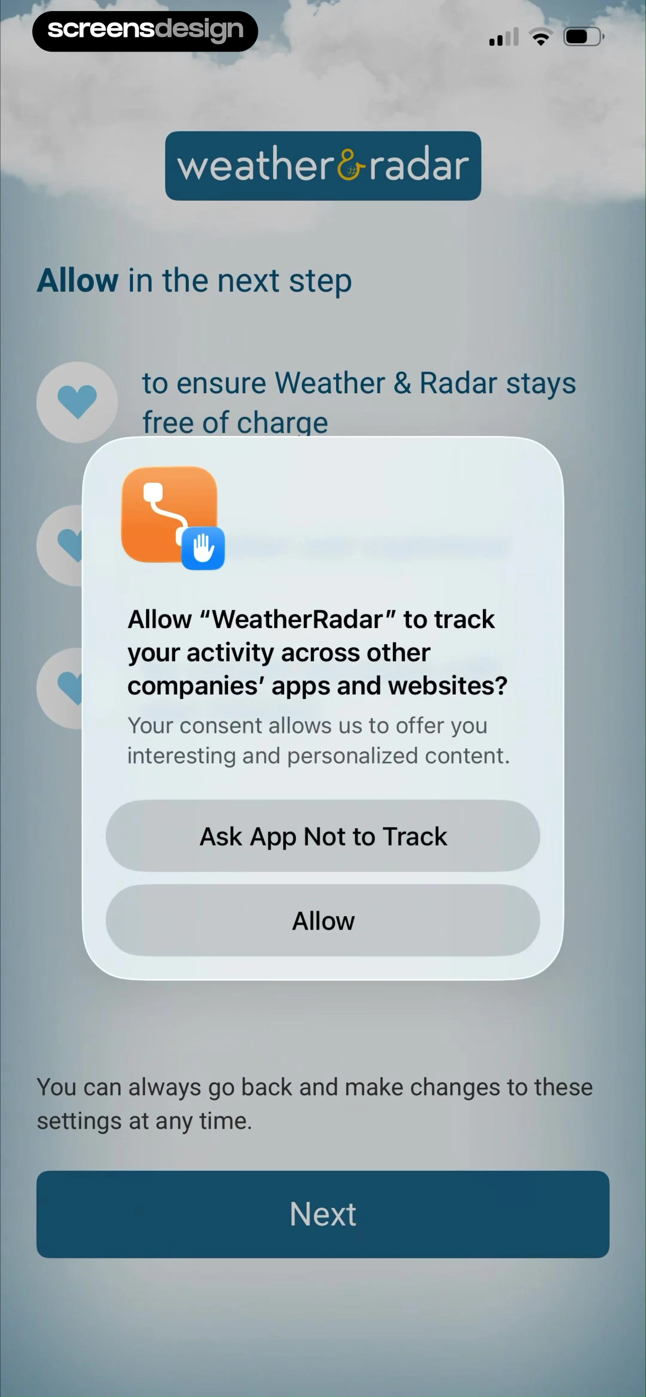 Weather & Radar screen 3