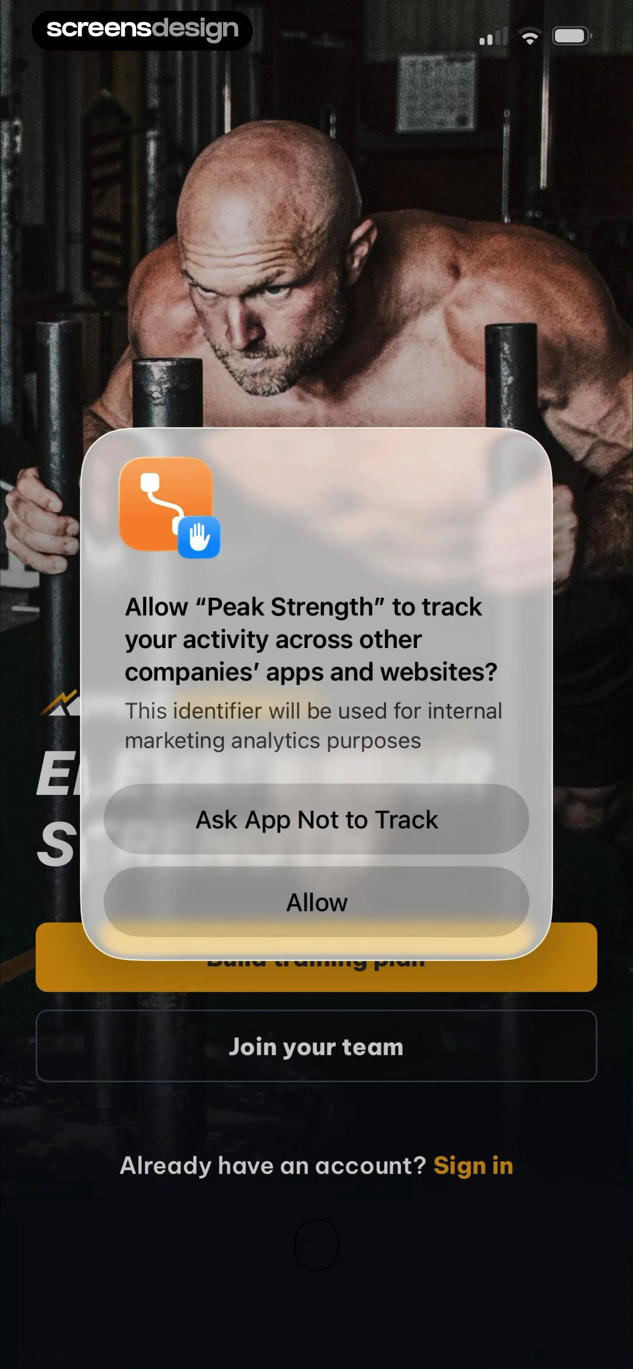 Peak Strength screen 3
