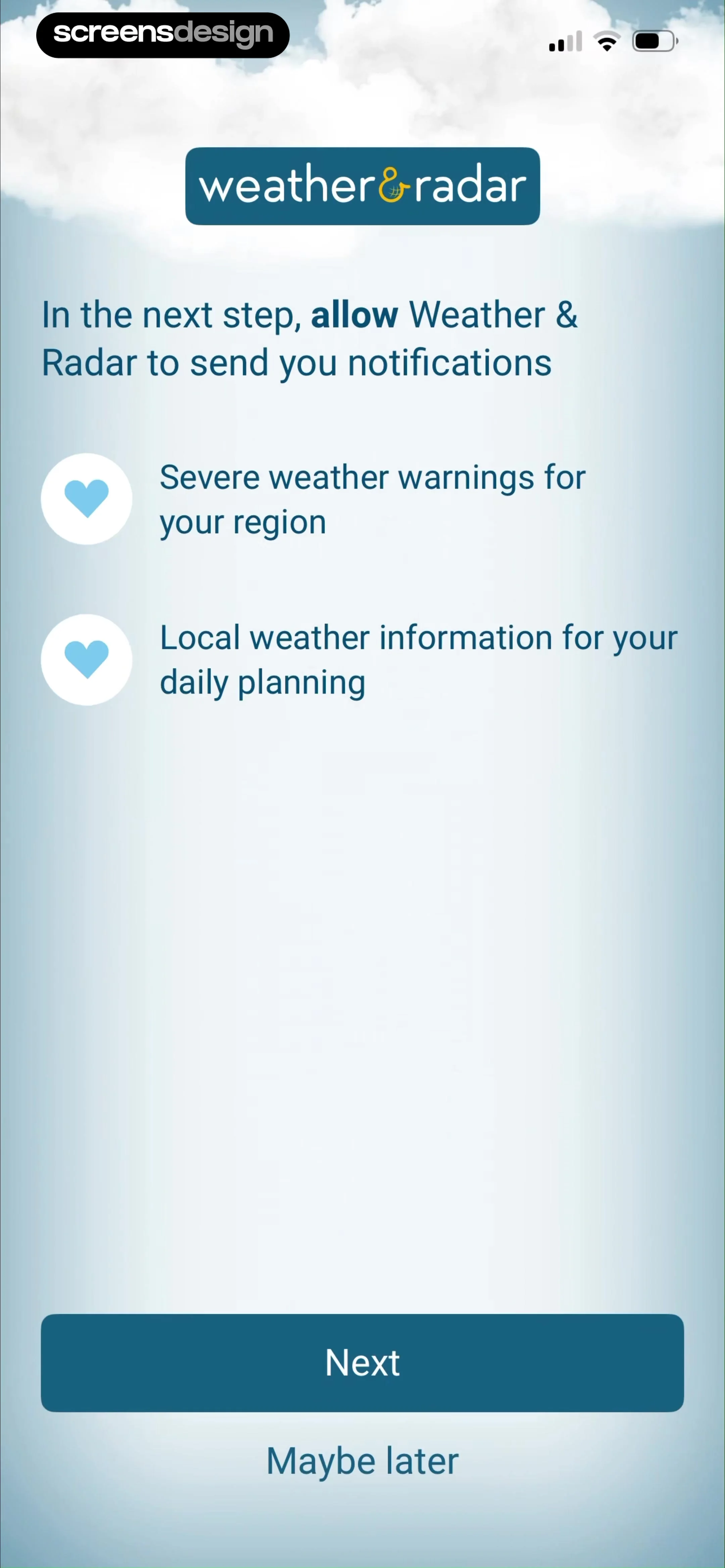 Weather & Radar screen 4
