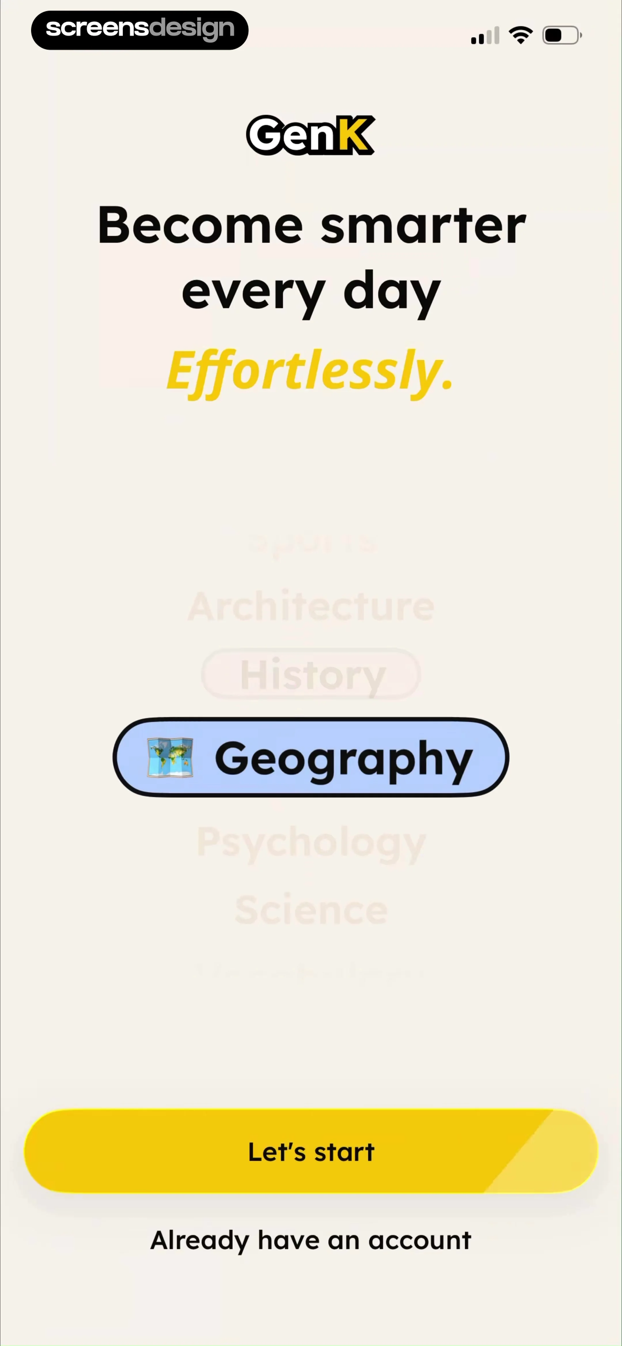 GenK: Daily Learning & Quiz screen 3