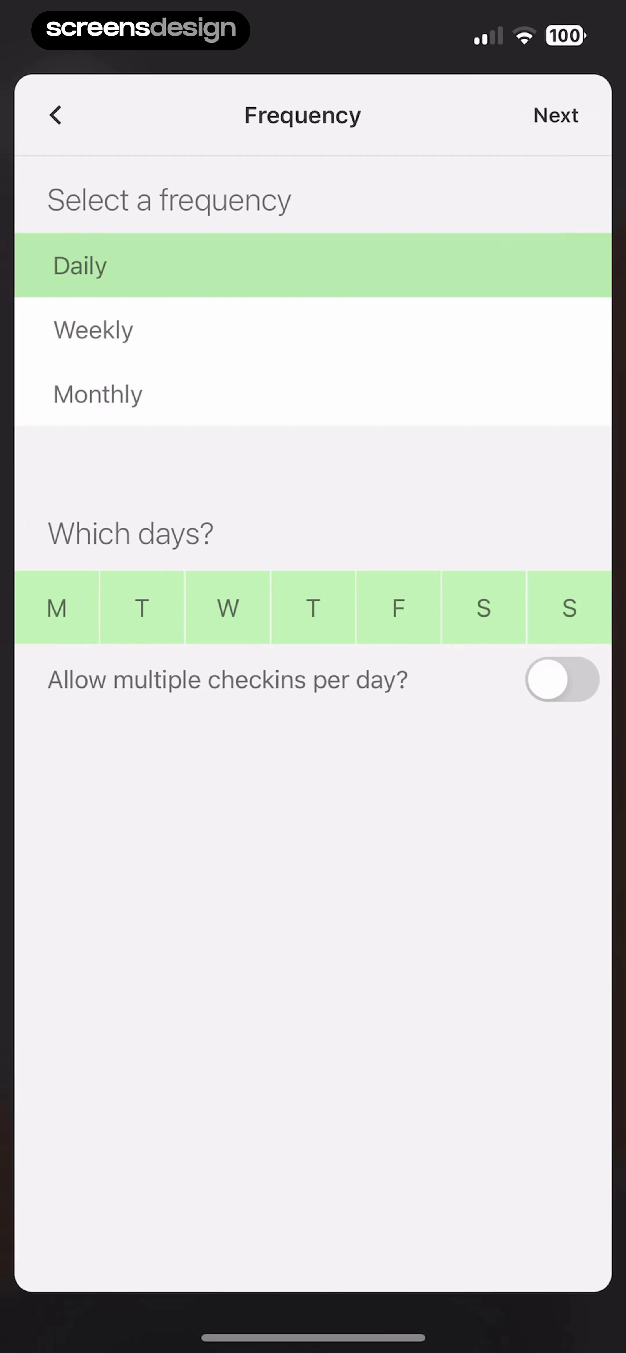 Today Habit tracker screen 5
