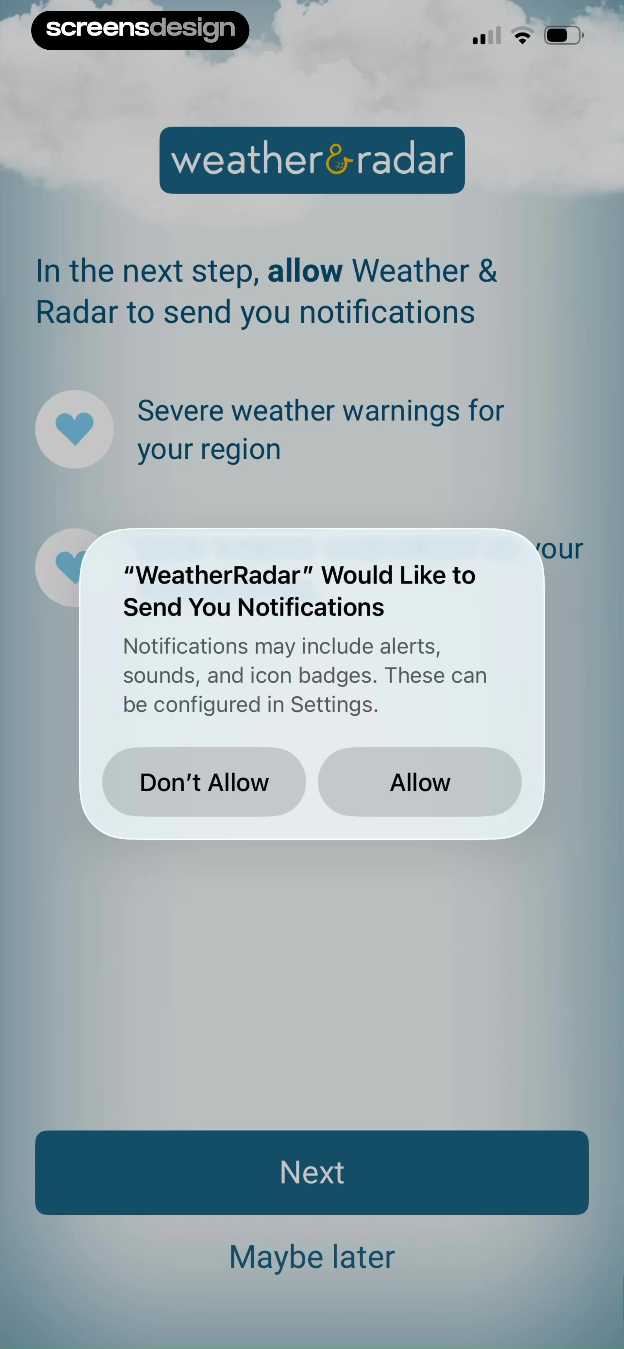 Weather & Radar screen 5