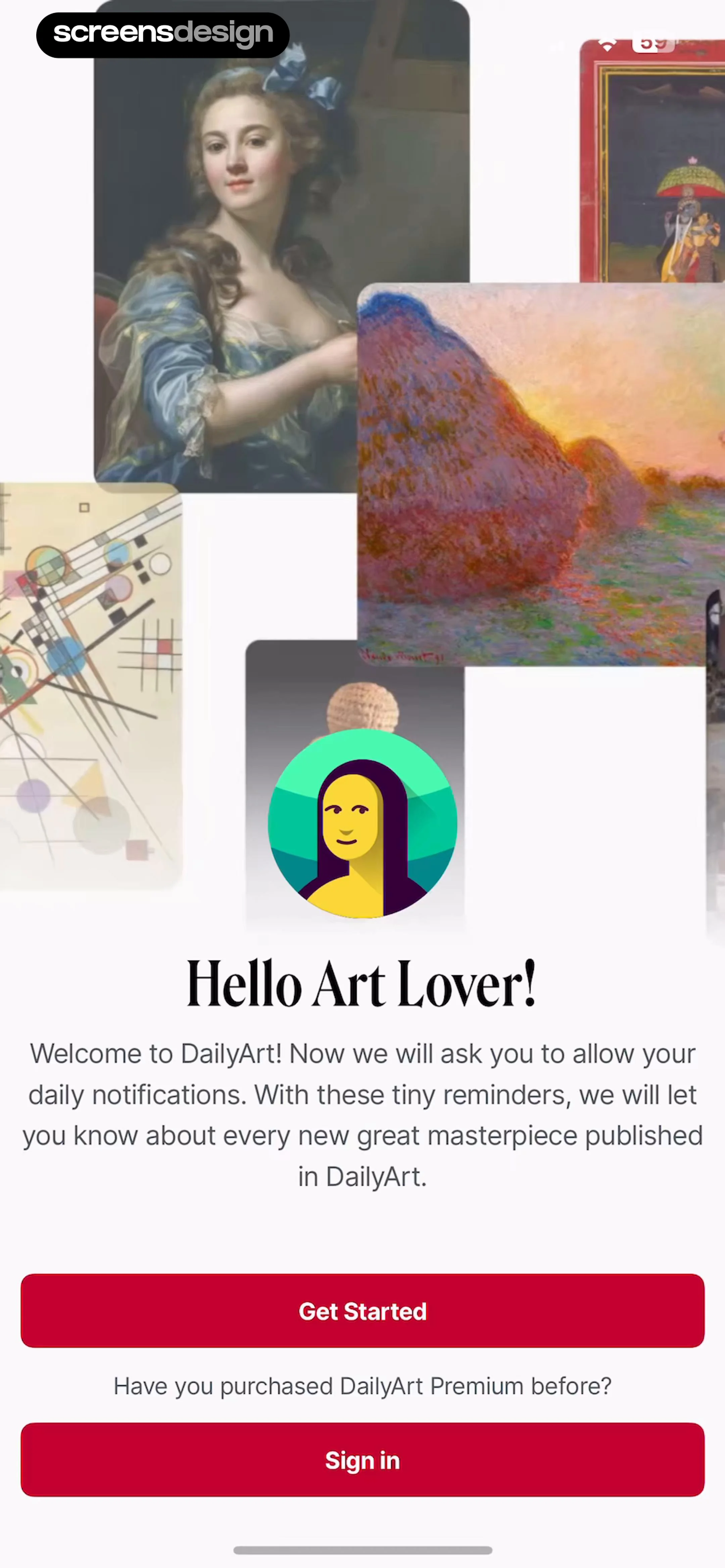 DailyArt screen 1