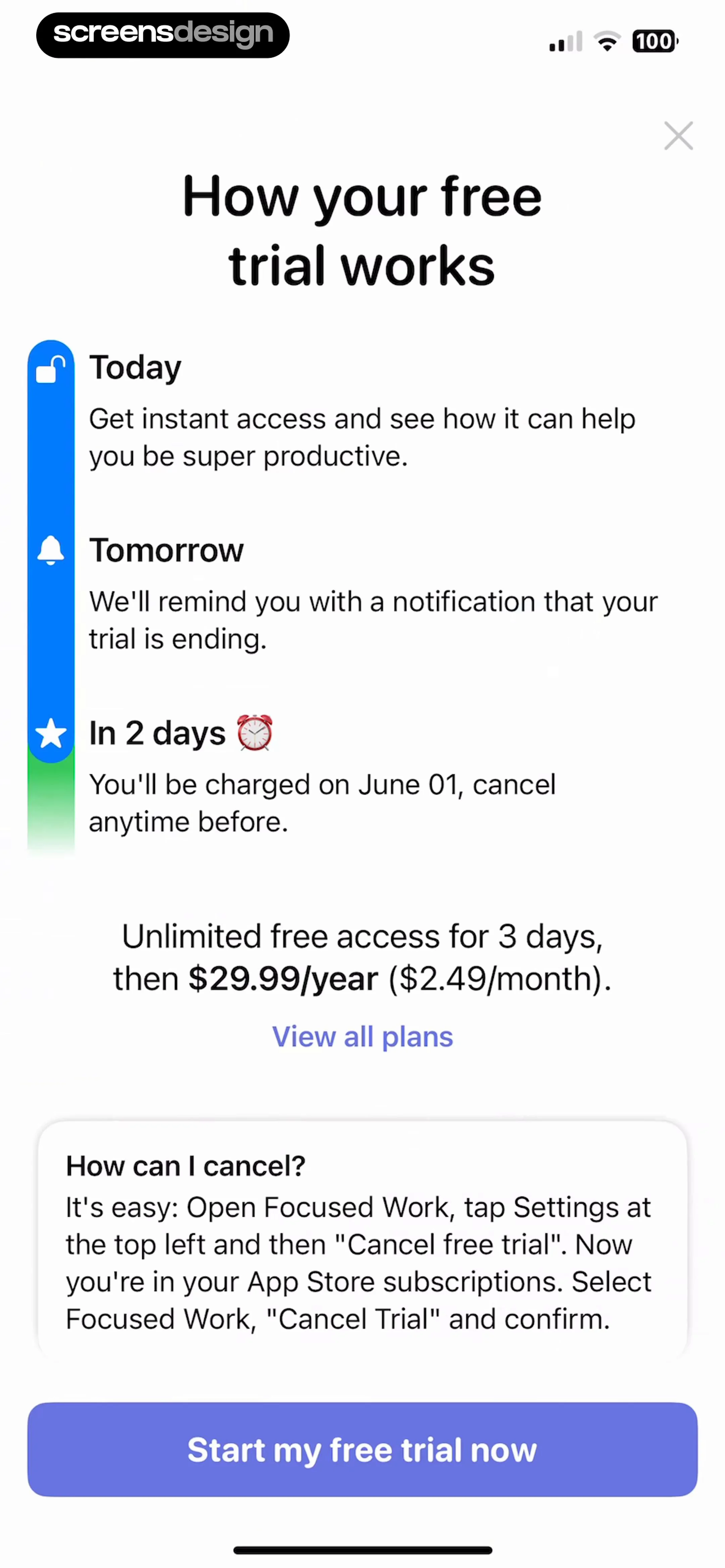 Focused Work - Pomodoro Timer screen 3