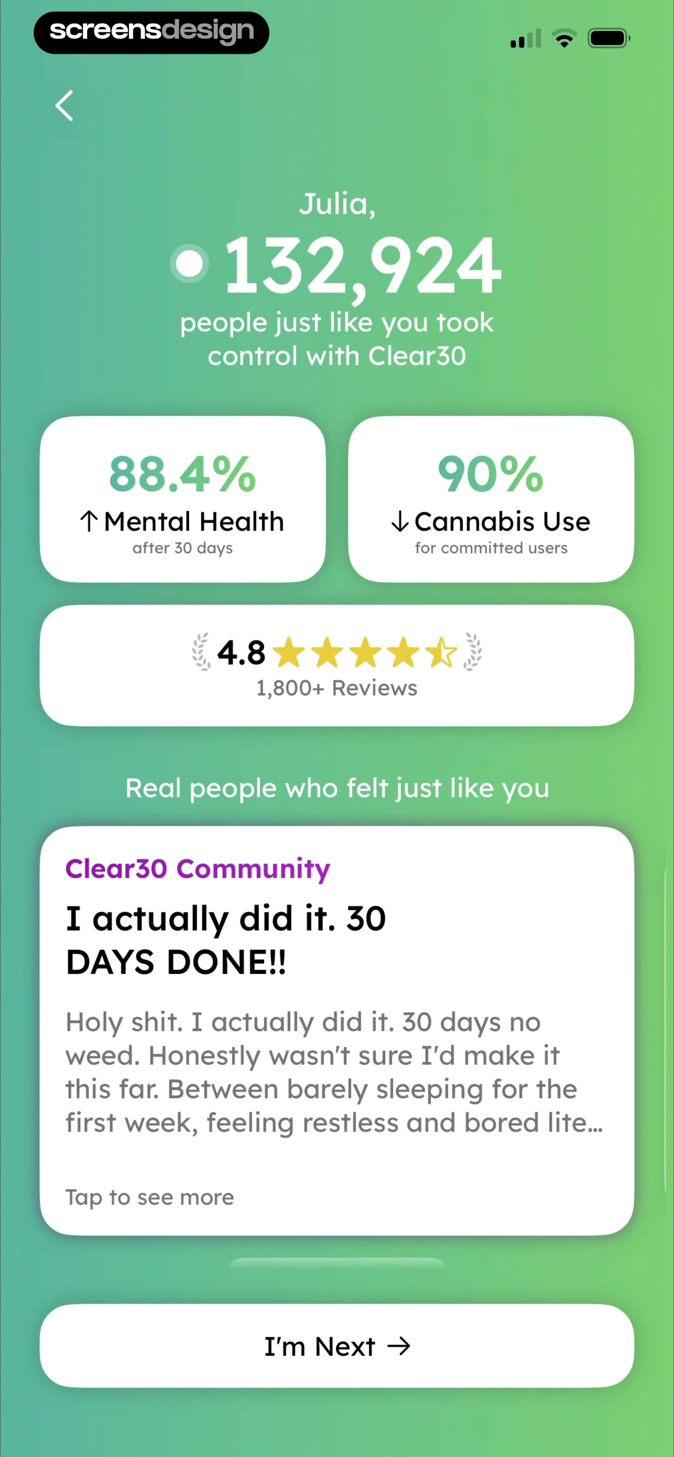 Clear30: Reset From Weed screen 5