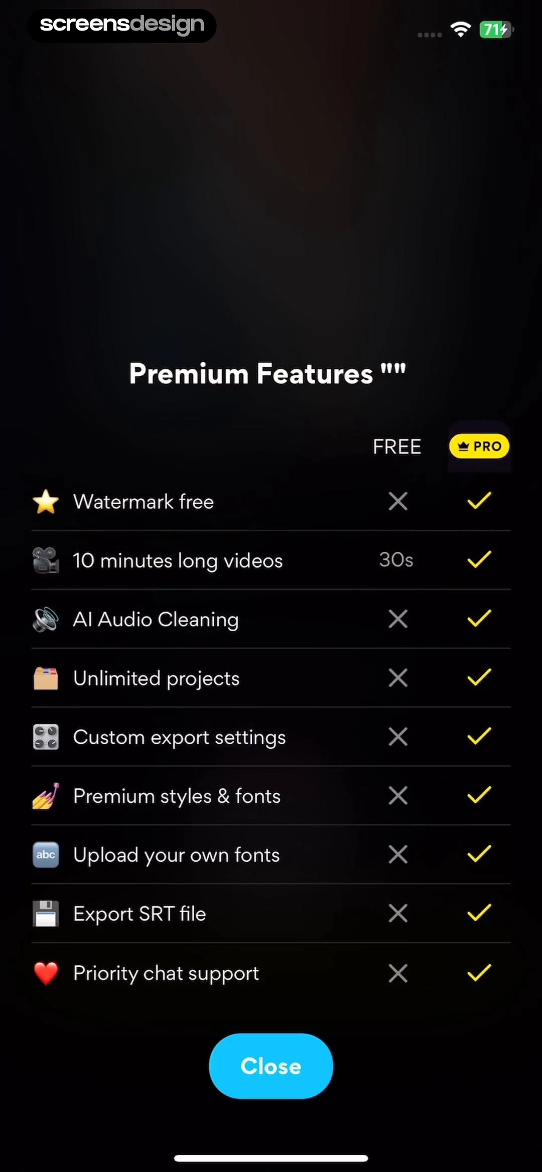 Liro: AI Video Caption Editor replay screen