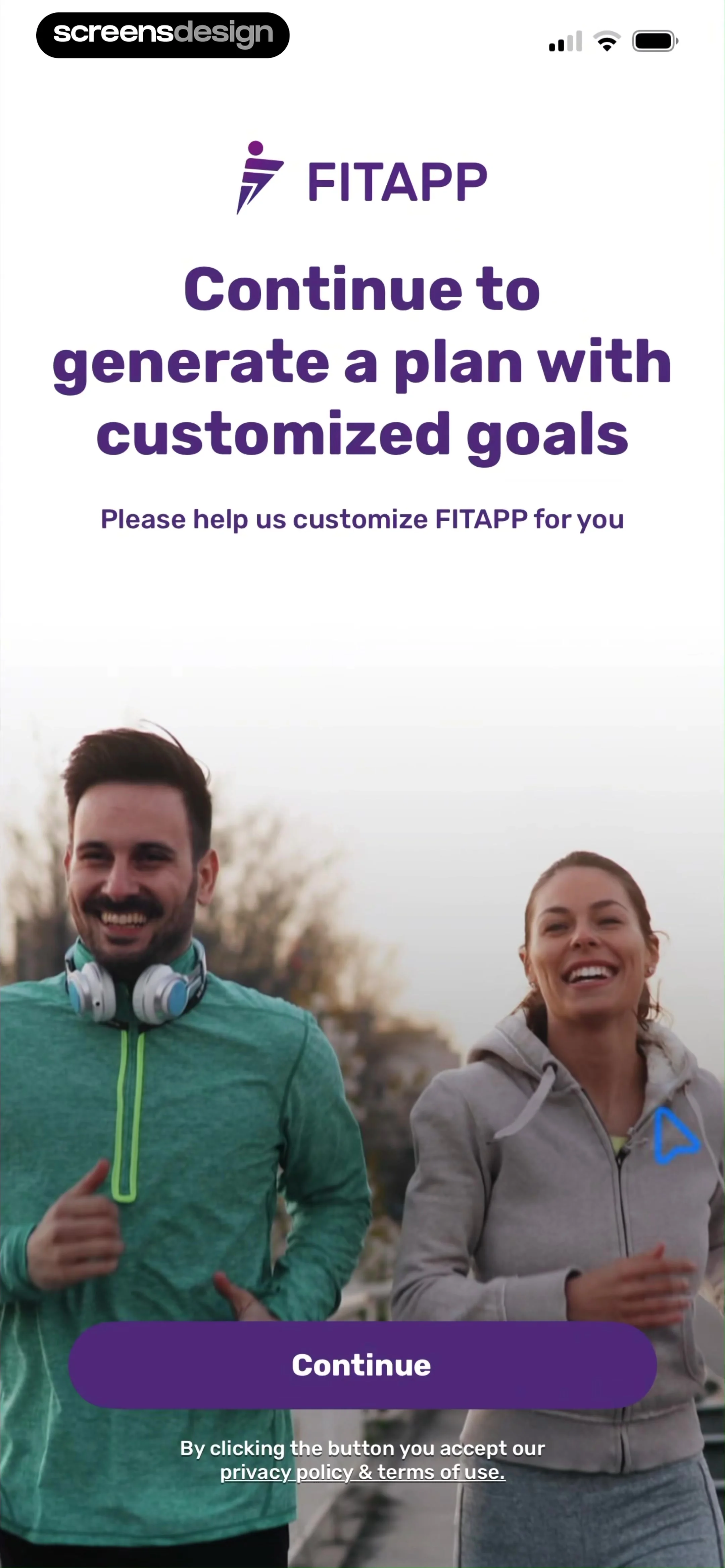 Running Tracker App – FITAPP screen 2