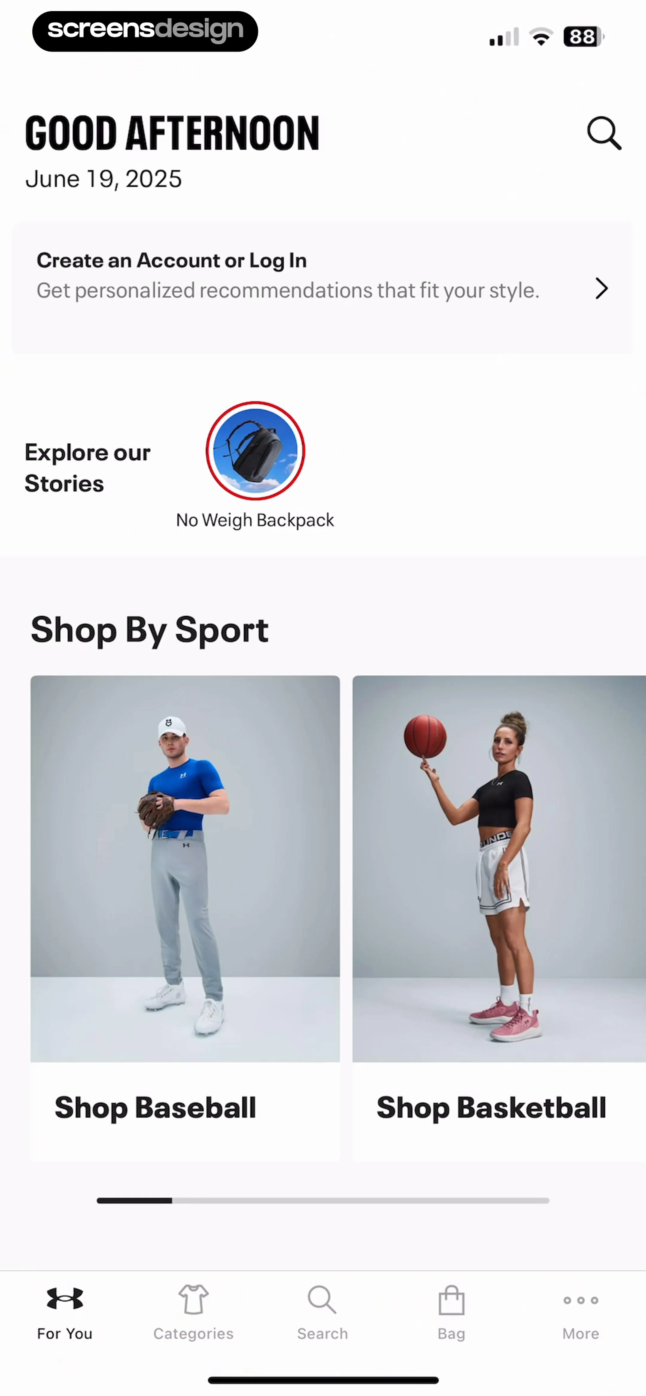 Under Armour screen 3
