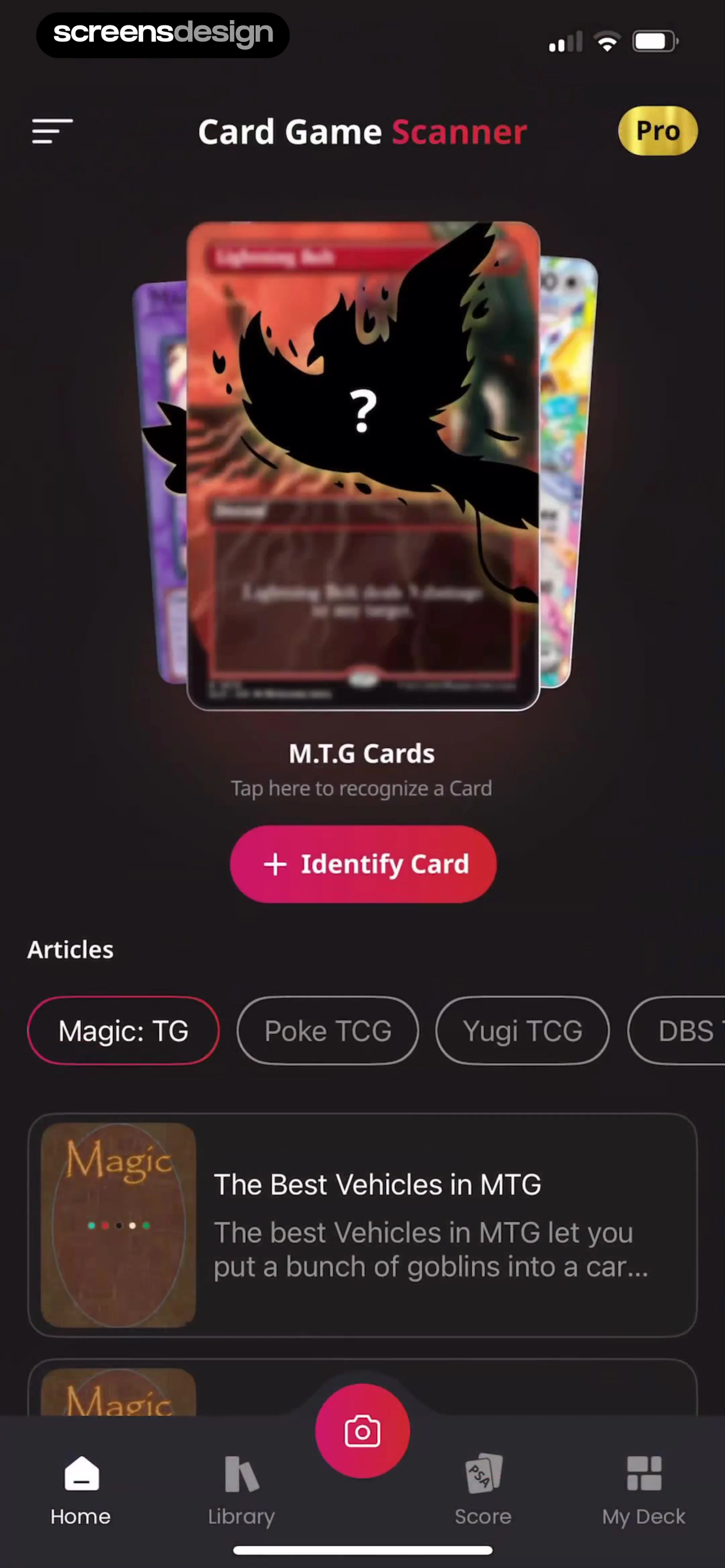 TCG Card Identifier Value UI Breakdown | ScreensDesign Showcase