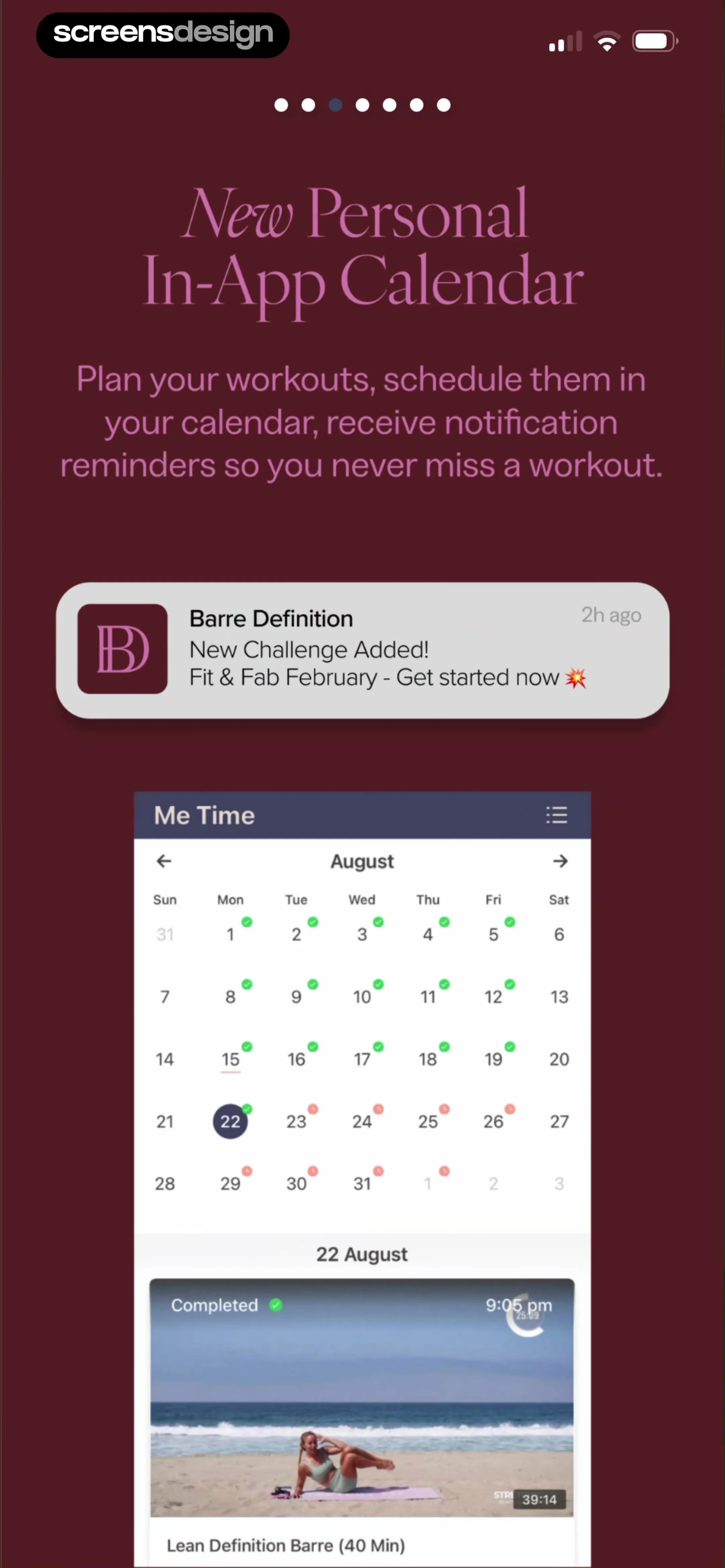 Barre Definition screen 5