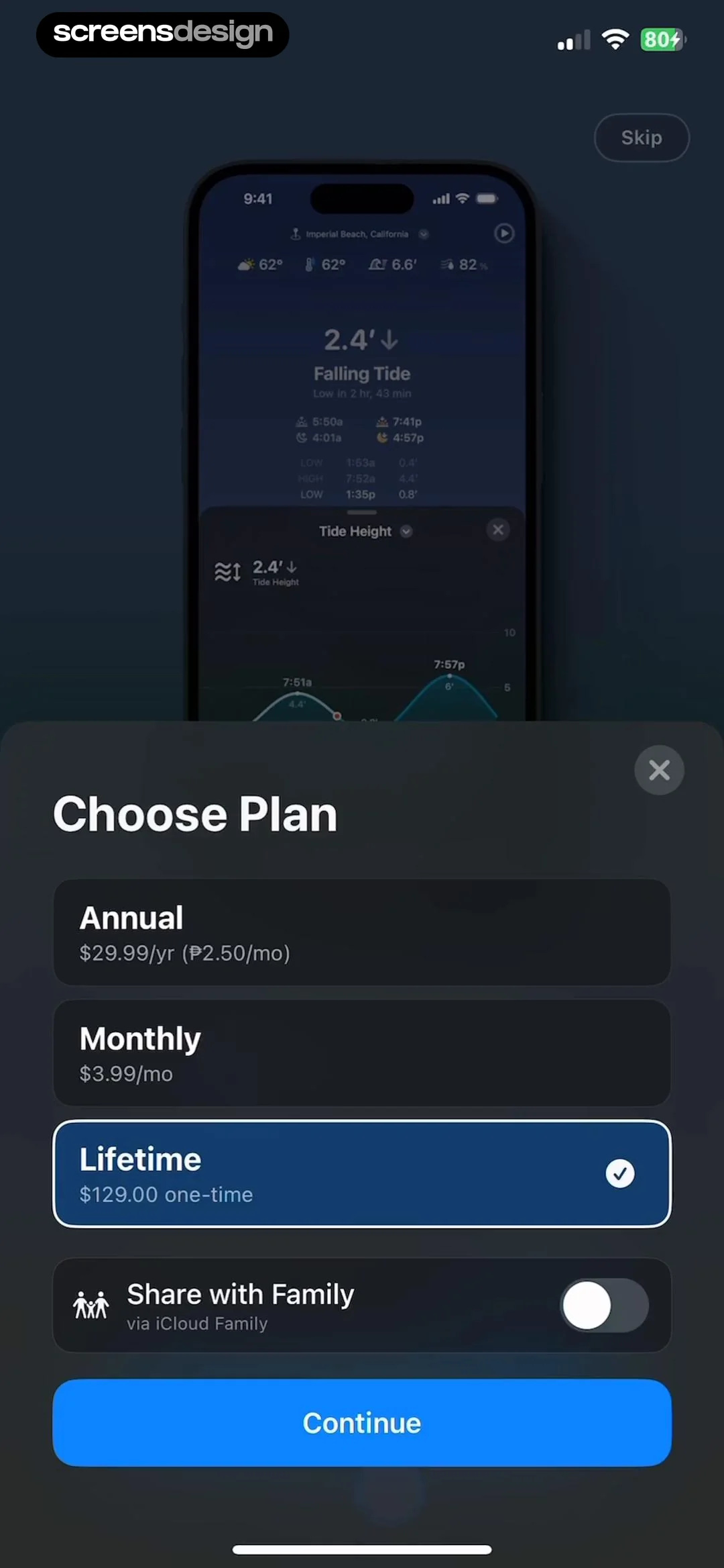 Tide Guide: Charts & Tables replay screen