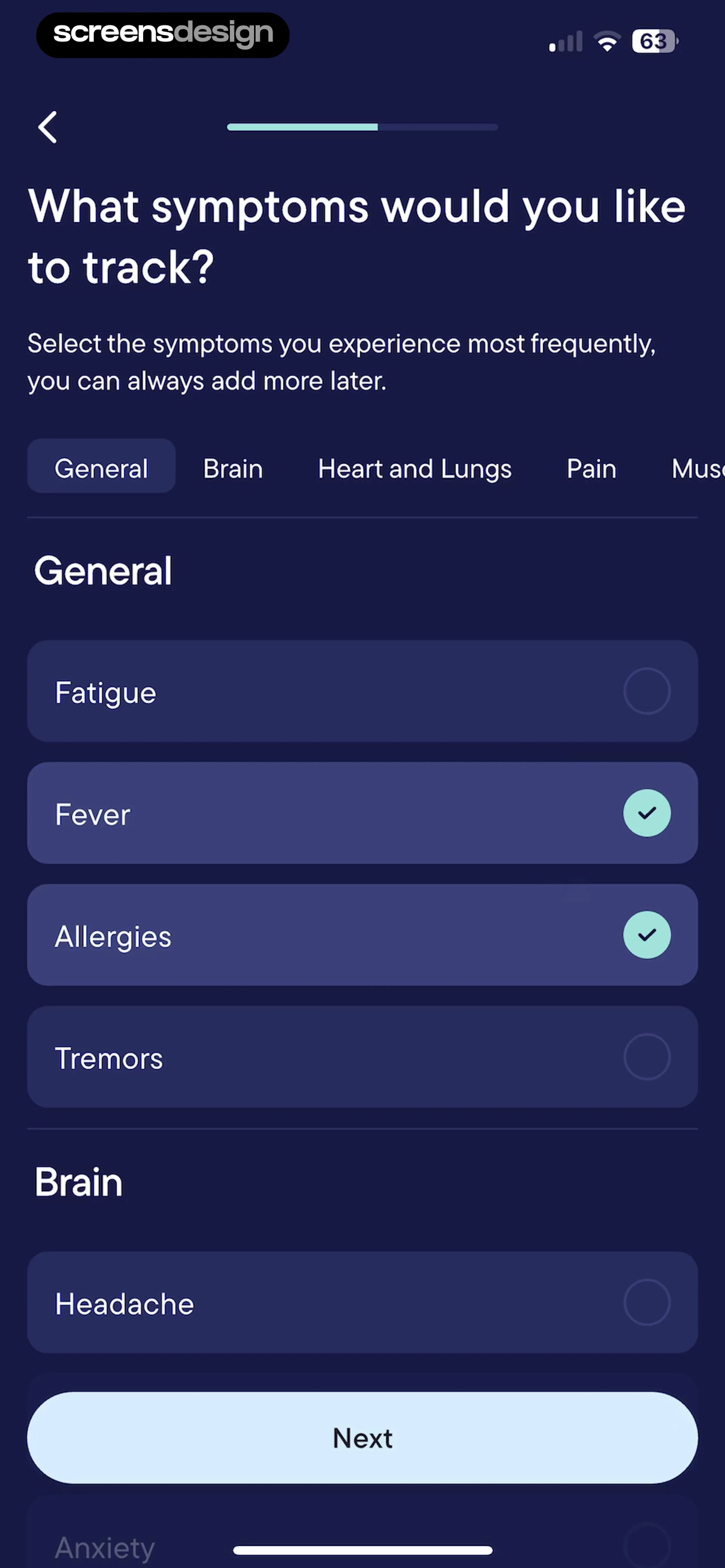 Visible: Pacing for illness screen 7