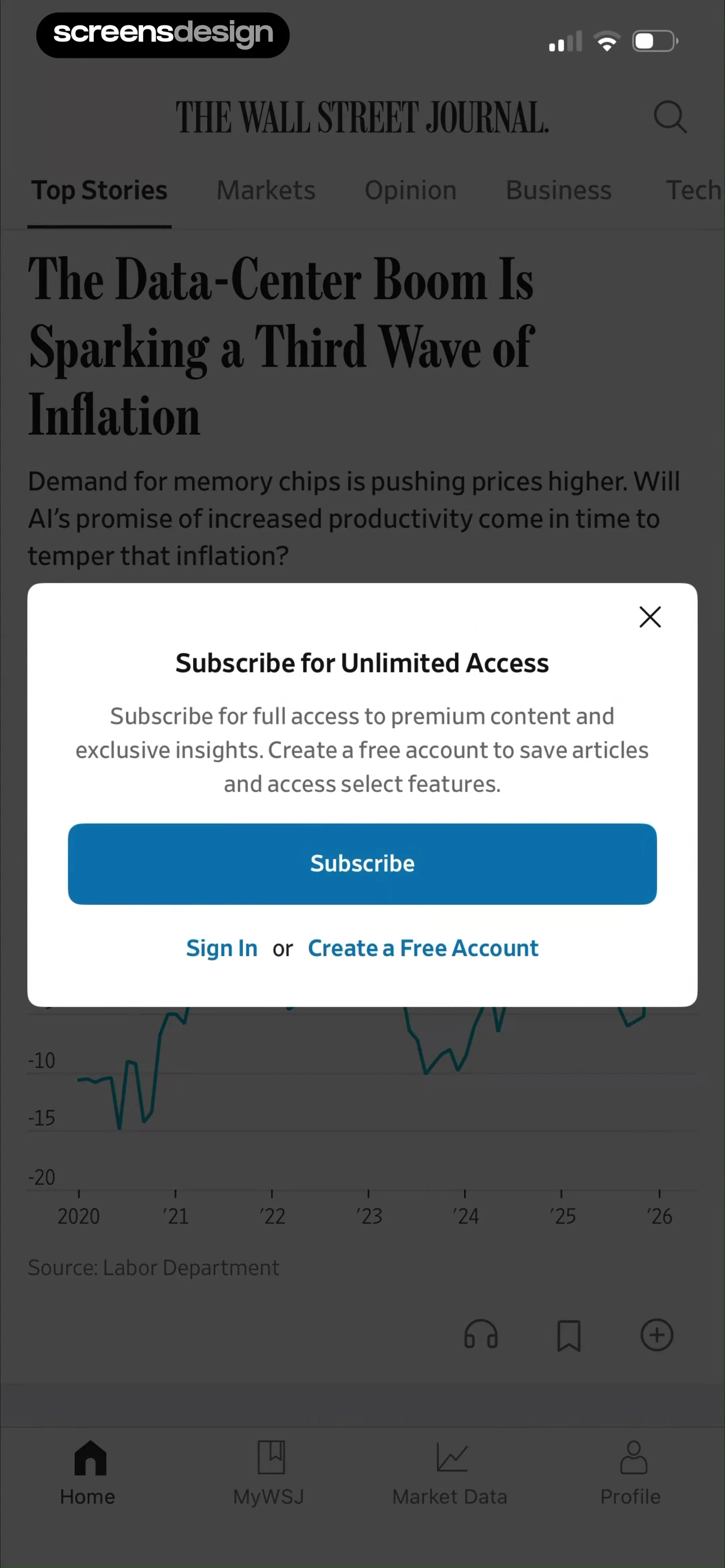 The Wall Street Journal. News screen 6