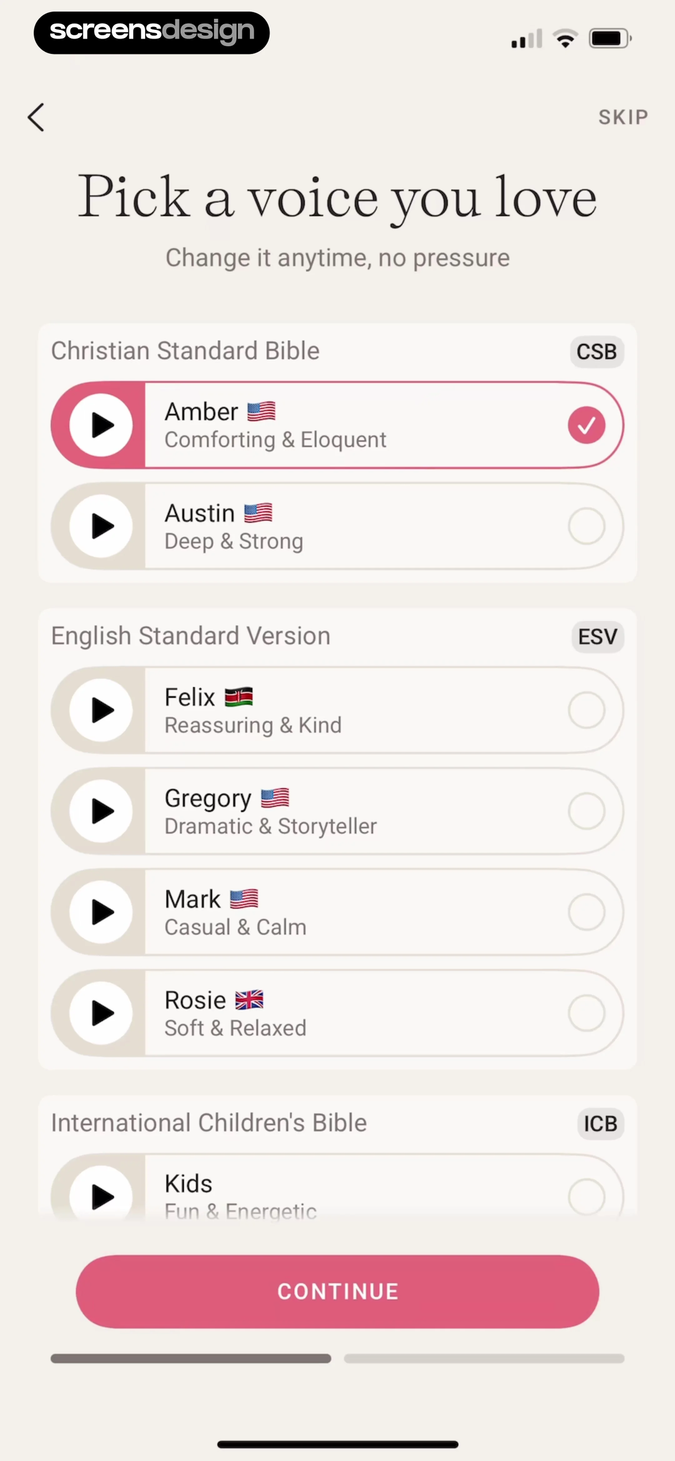 Dwell: Audio Bible screen 3