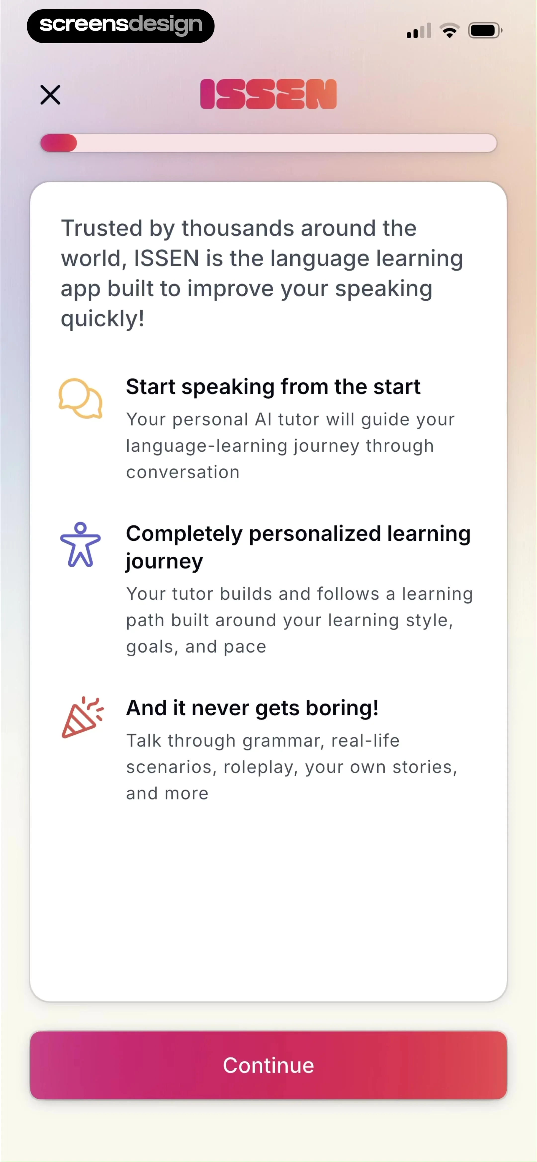 ISSEN - Voice Tutor screen 3