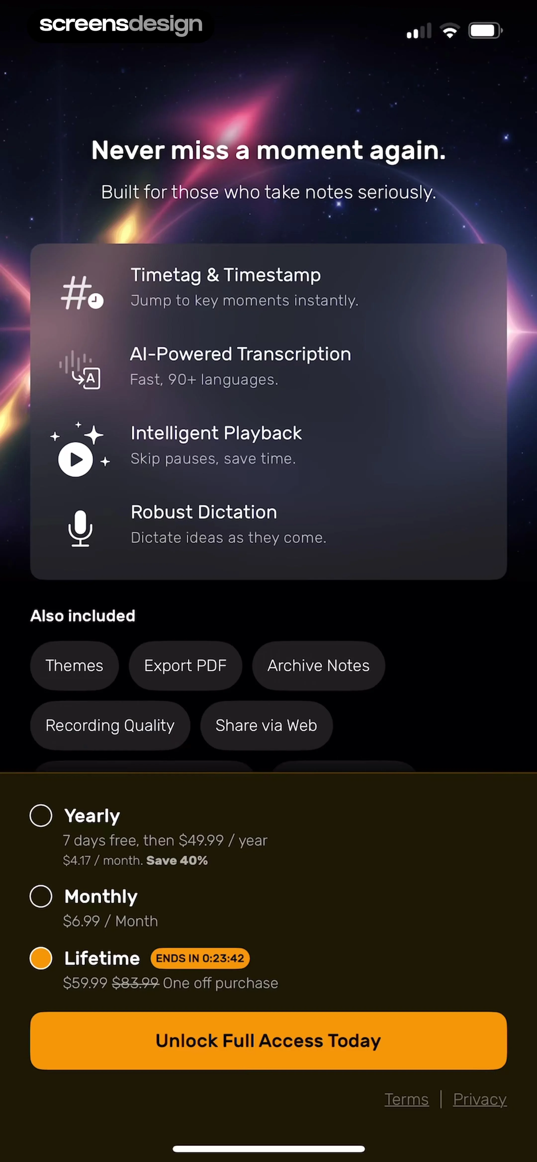 Noted: Record & AI Transcribe screen 6