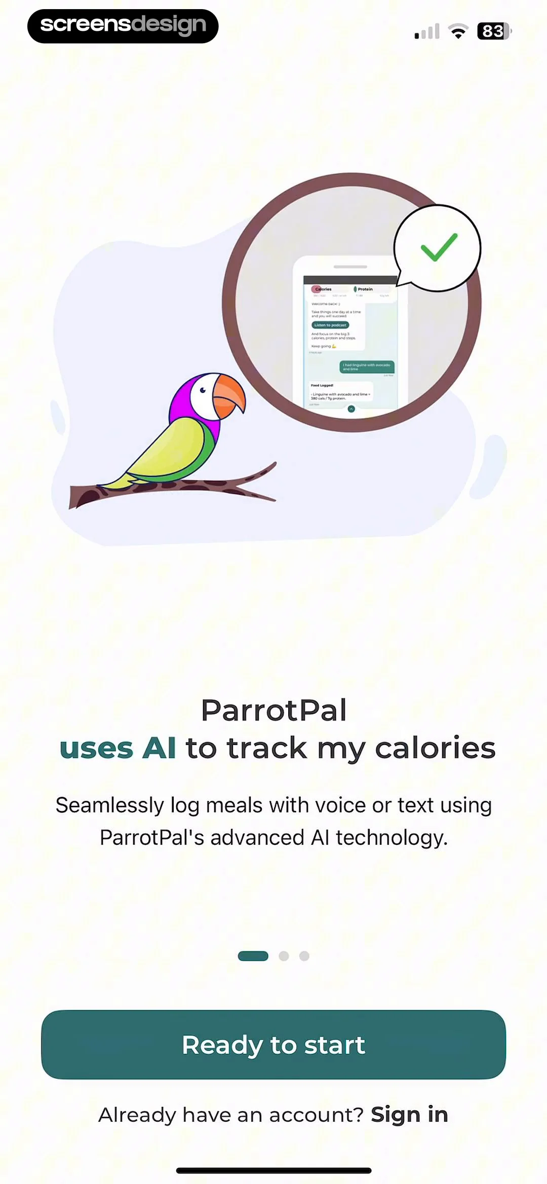 ParrotPal: Calorie Tracker screen 2