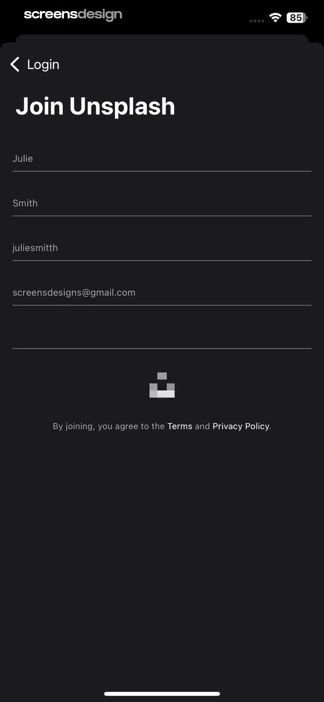Unsplash screen 7